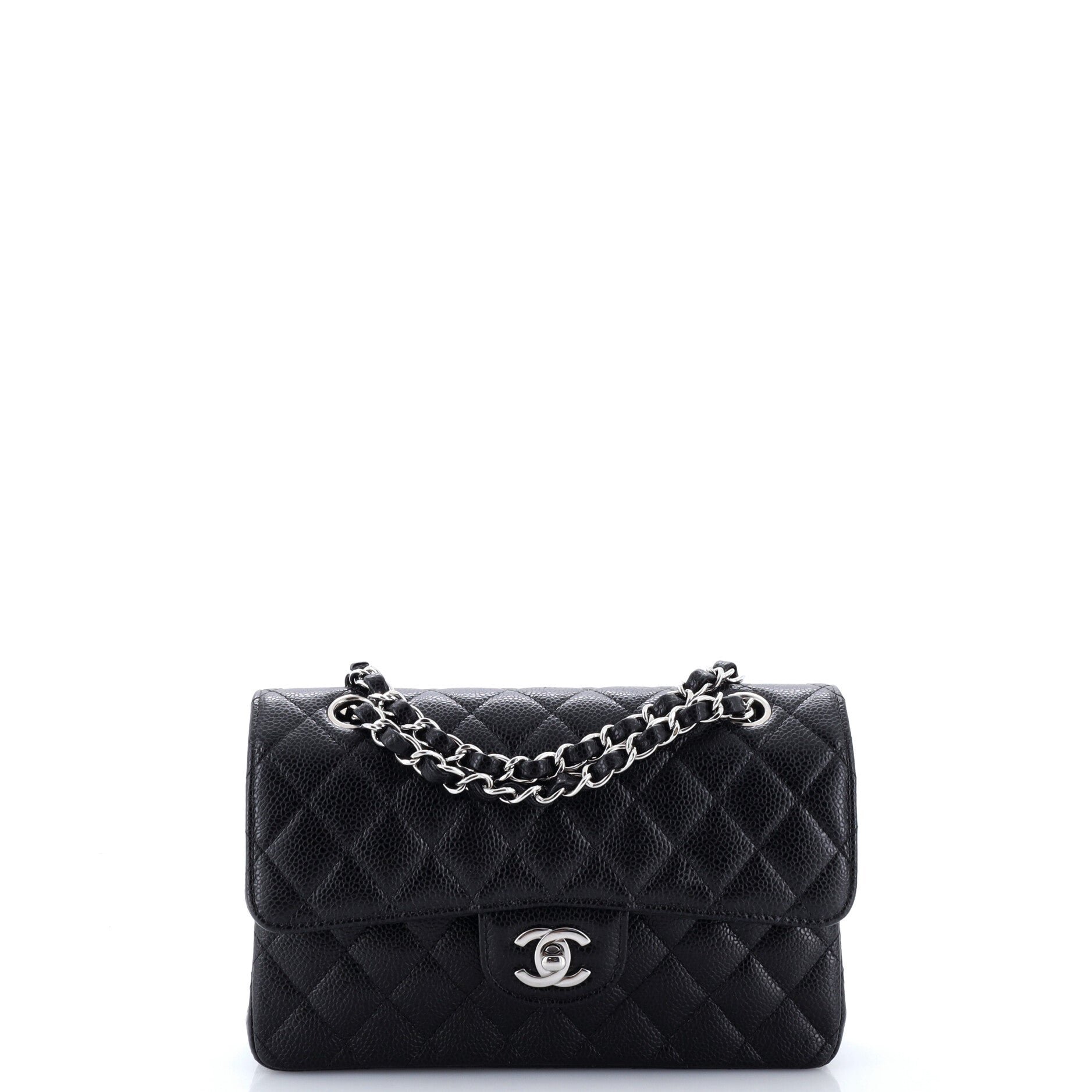 Classic Double Flap Bag Quilted Caviar Small
