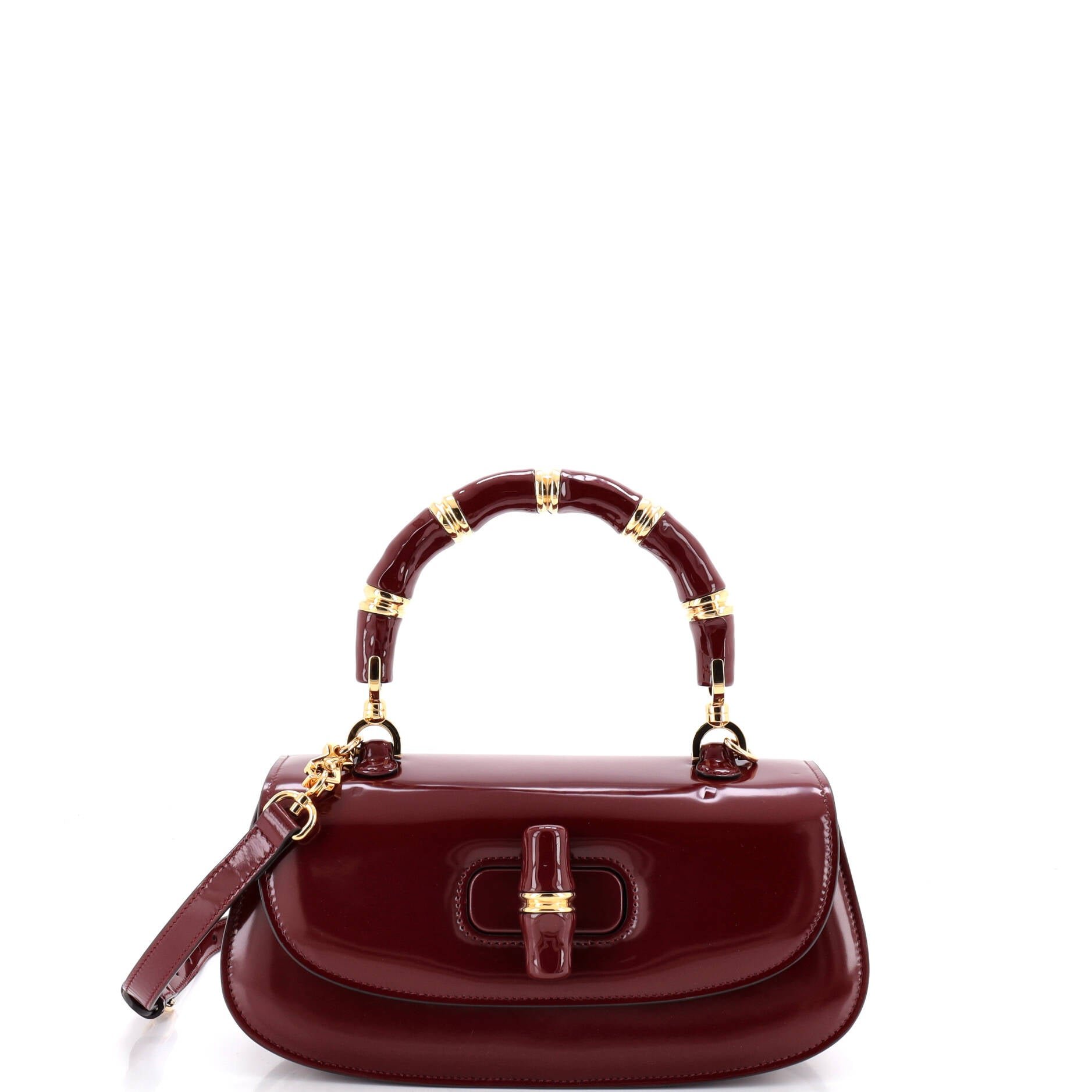 Bamboo Diva Top Handle Bag Polished Leather Medium