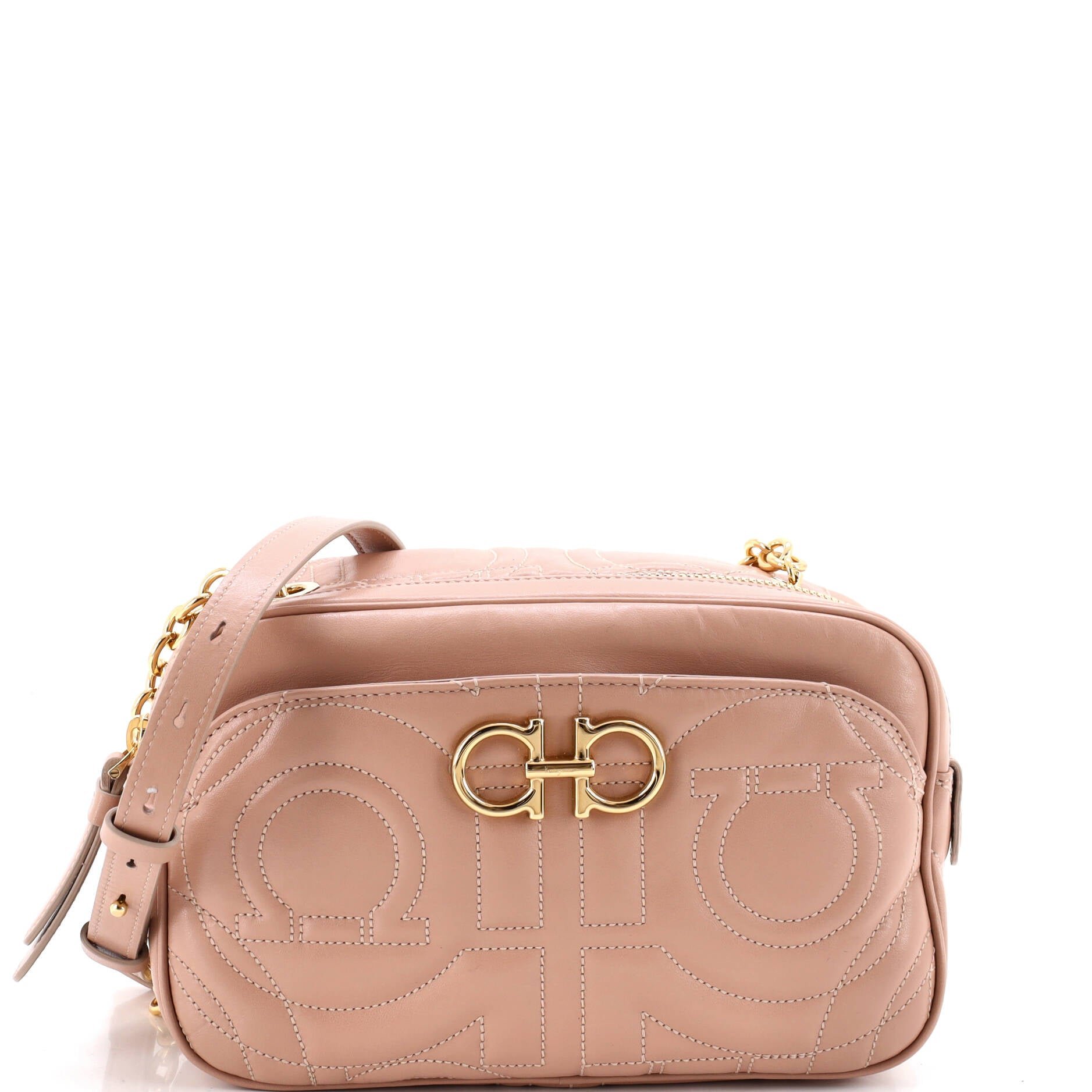 Gancini Camera Bag Quilted Leather