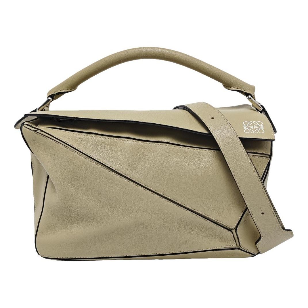 Puzzle leather handbag
