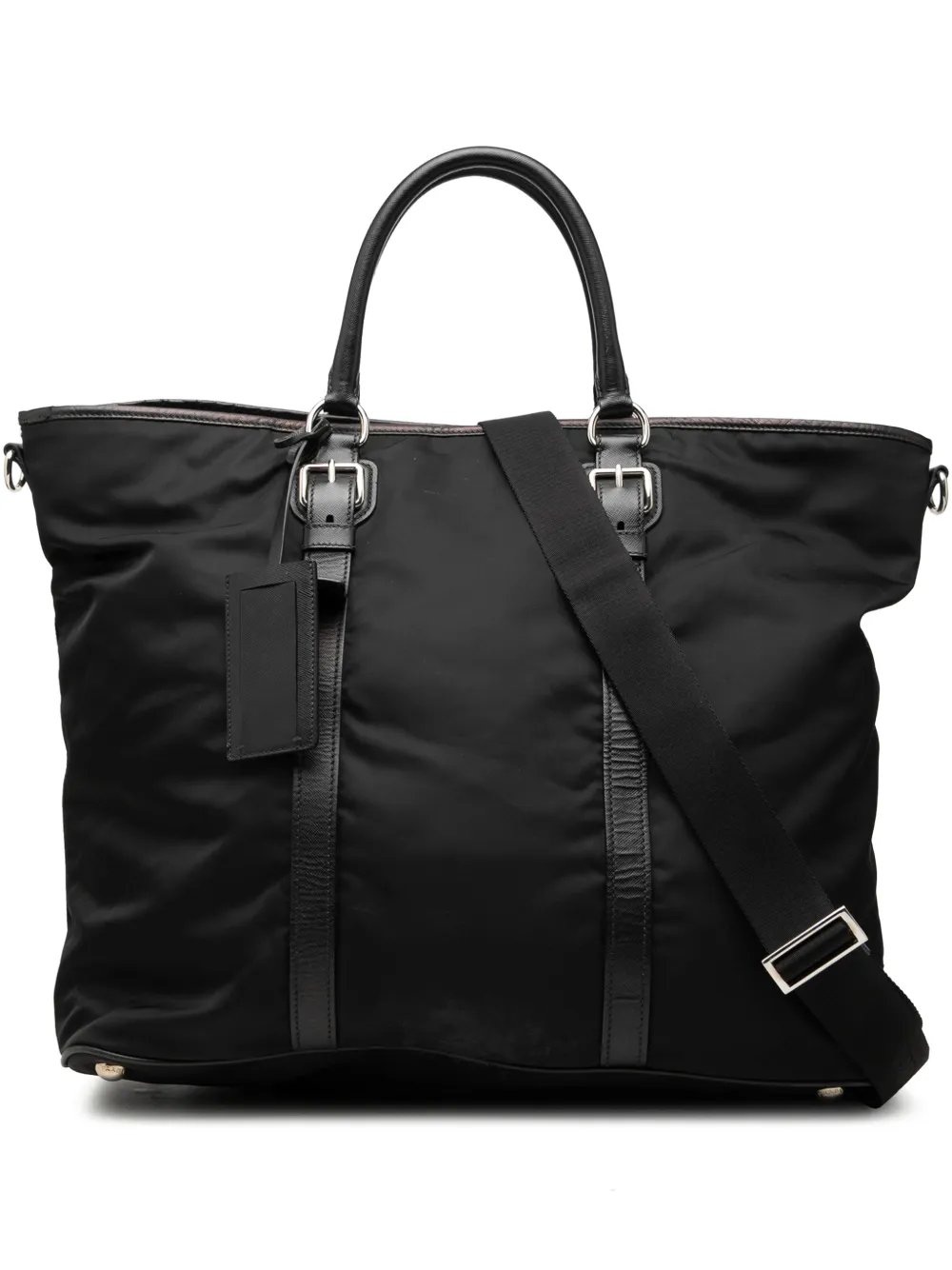 Prada 2010-2026 Saffiano Trimmed Tessuto Open Convertible Tote satchel