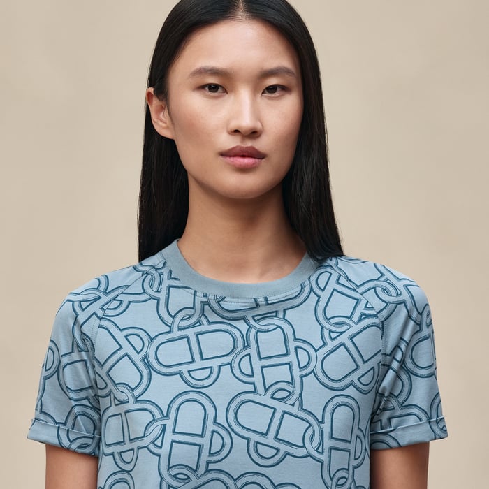 Bleu Adriatique "Maillon Equestre" Flared Dress