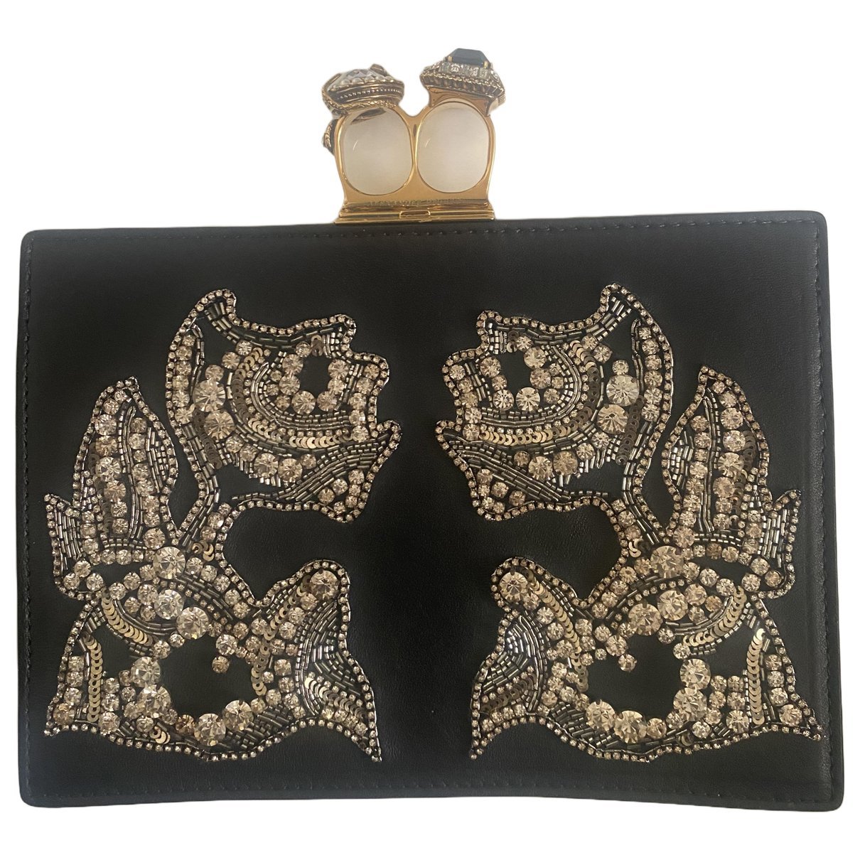 Leather clutch bag