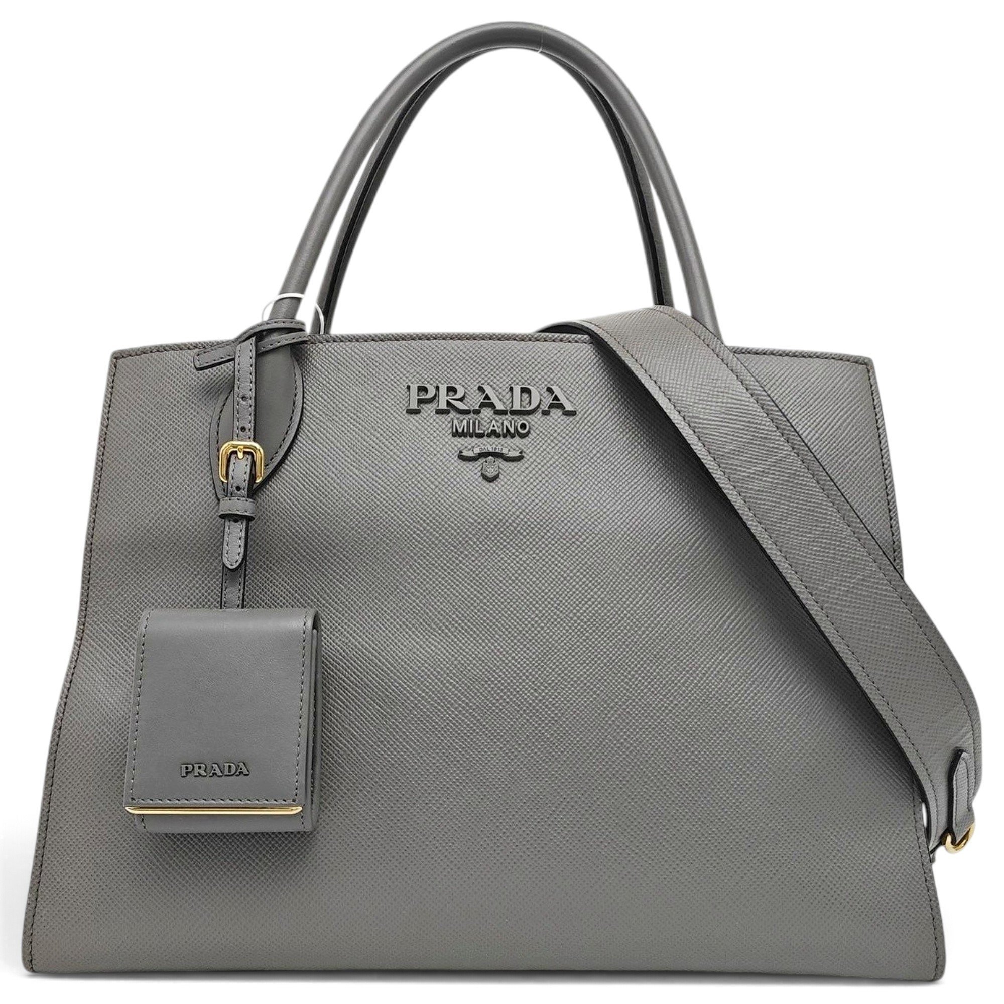 Monochrome leather handbag