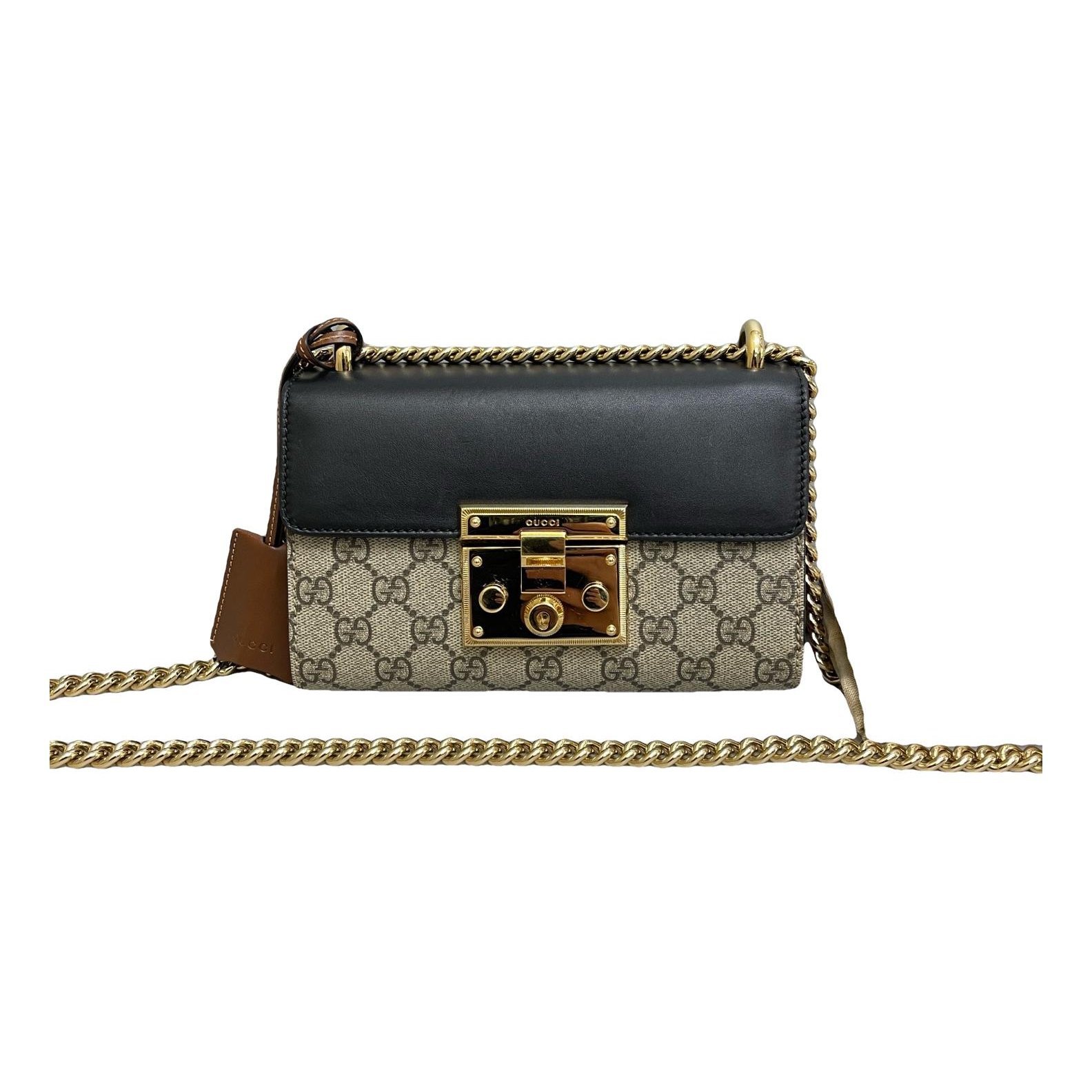 Padlock leather handbag