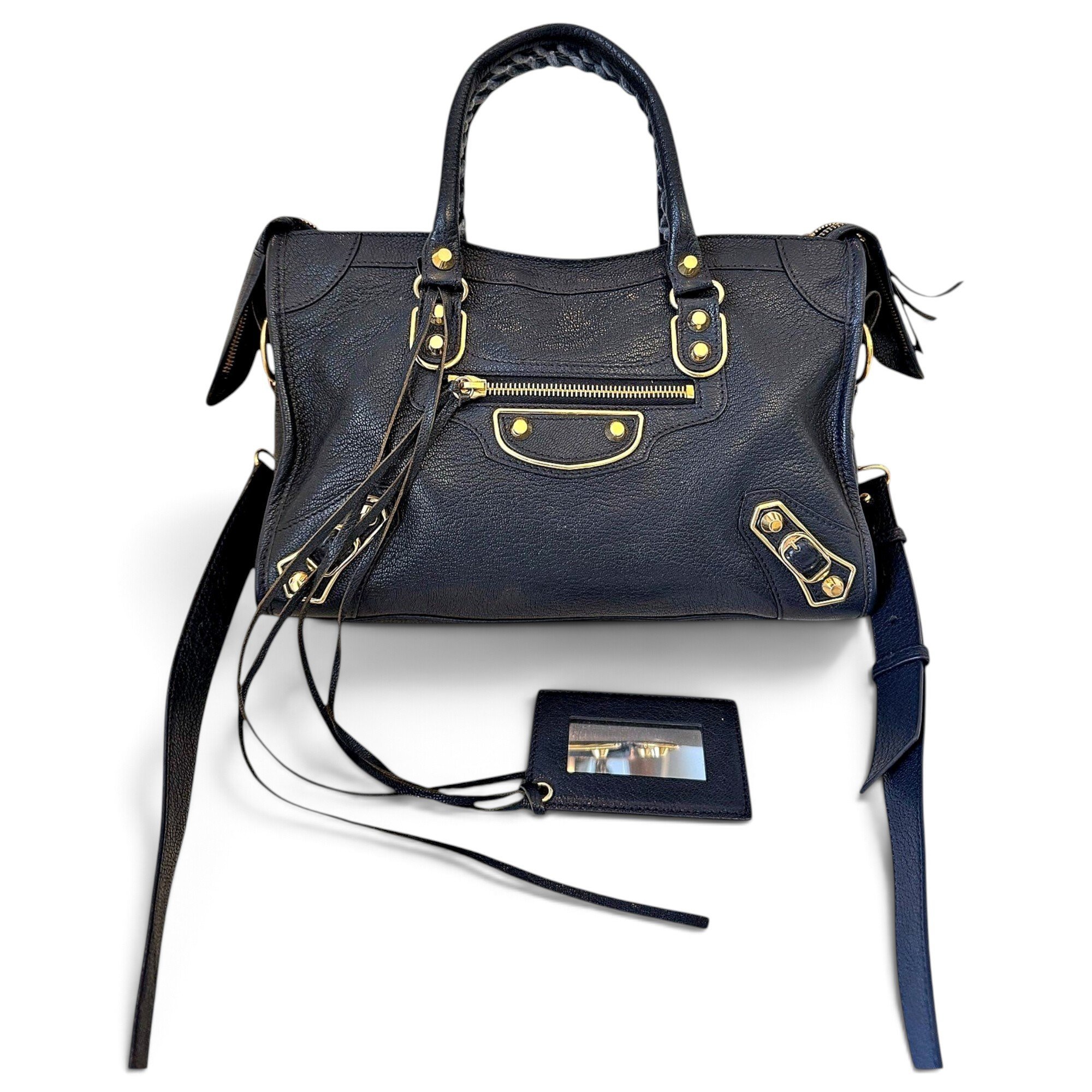 City leather handbag