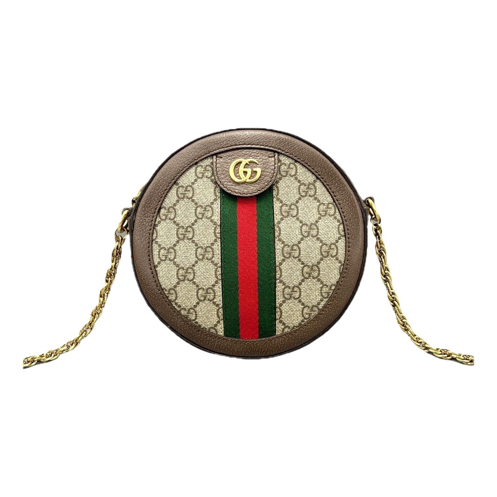 Ophidia Round leather handbag