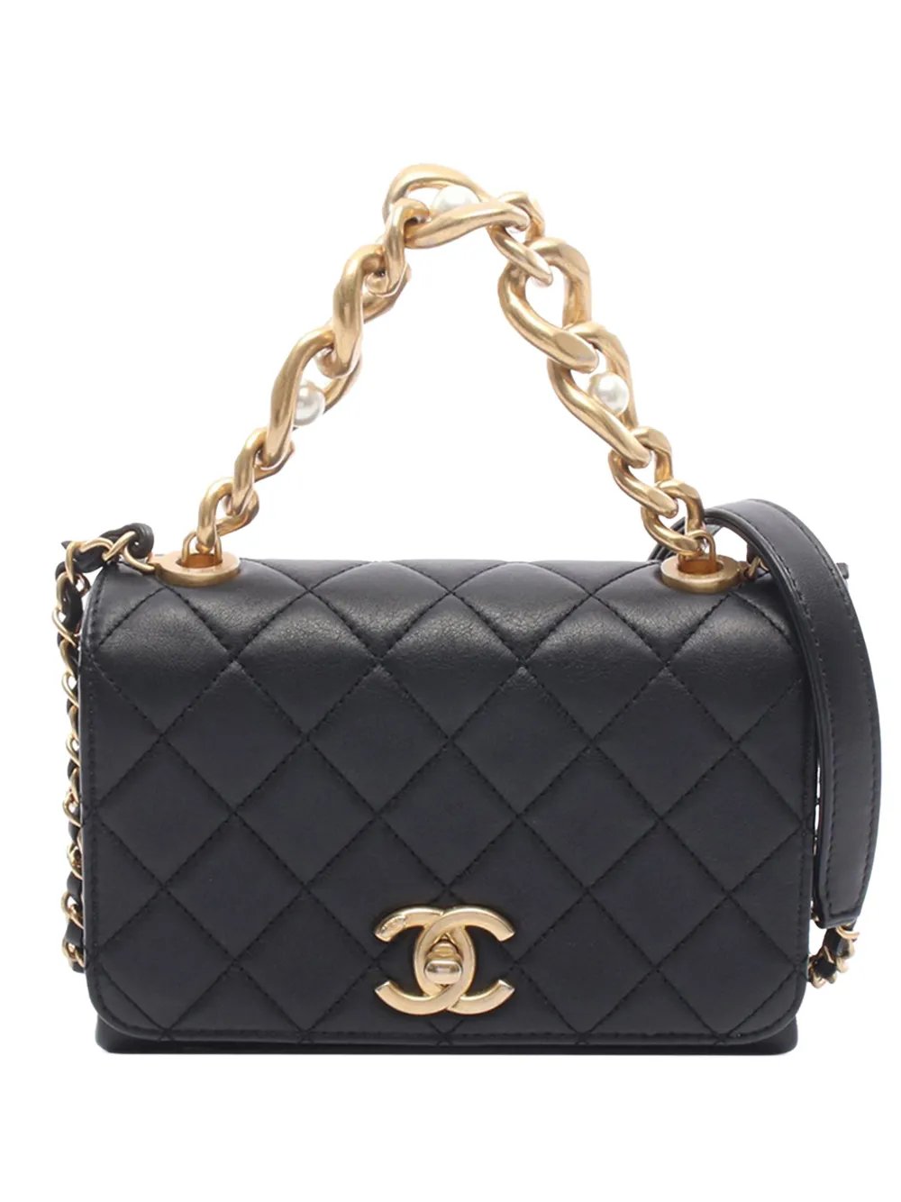 2021-2026 Mini Quilted Lambskin Pearl Boy Chain Flap satchel