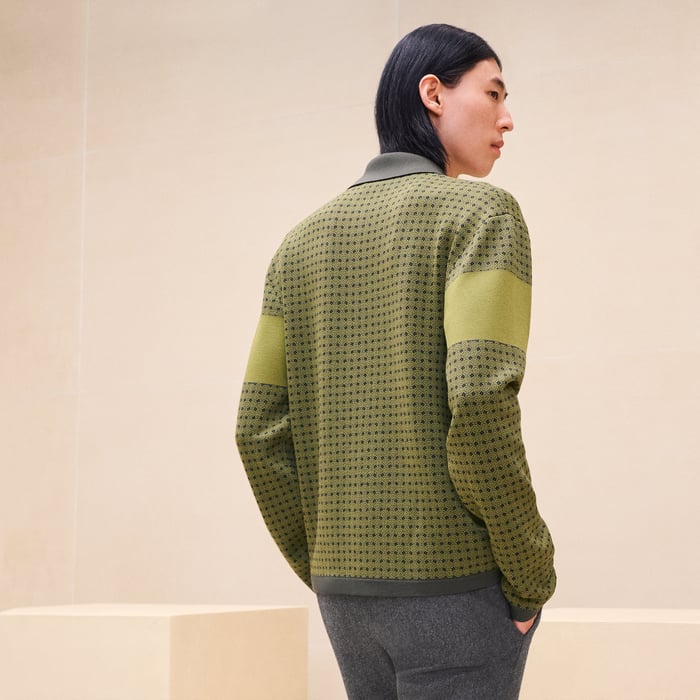 Anis "Jacquard Maillons Mosaique" Buttoned Cardigan