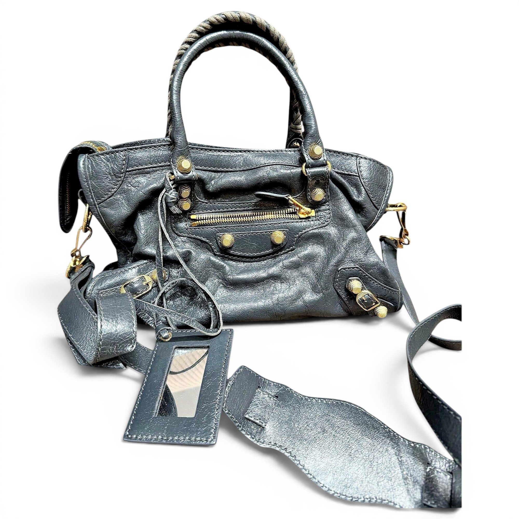 City leather satchel