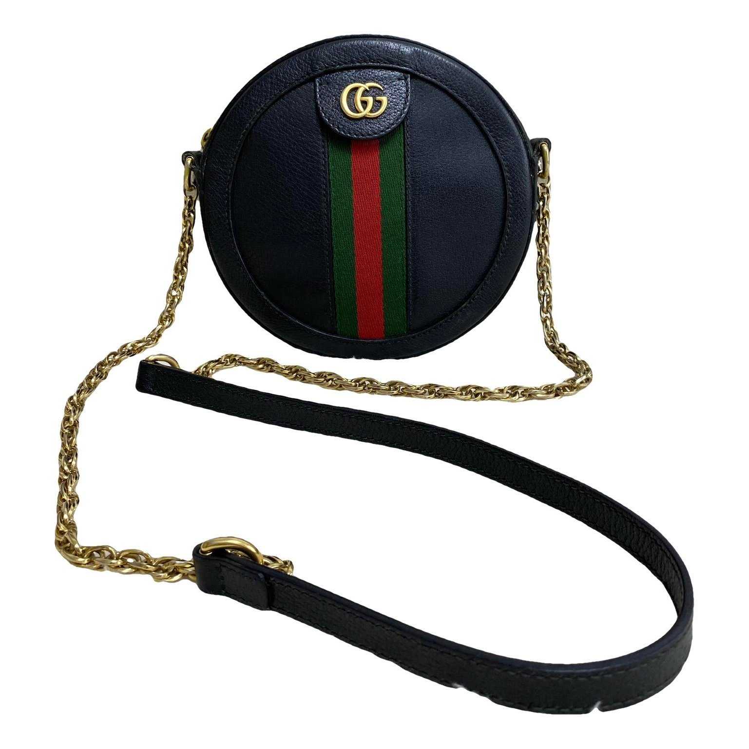 Ophidia Round leather crossbody bag