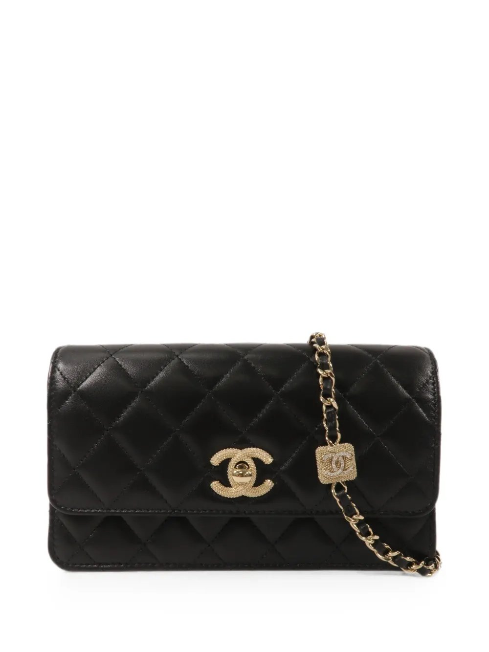 quilted CC turn-lock shoulder bag