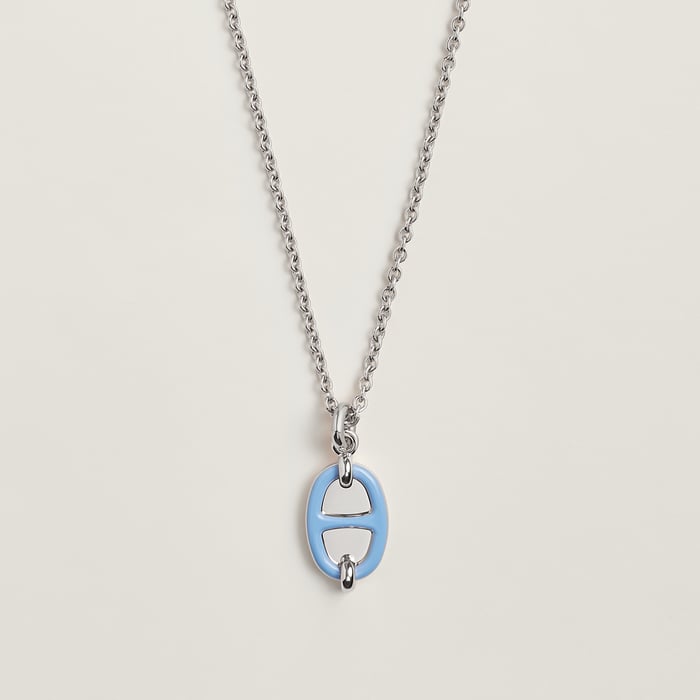 Bleu De Lille Mini Maillon Pendant, Small Model