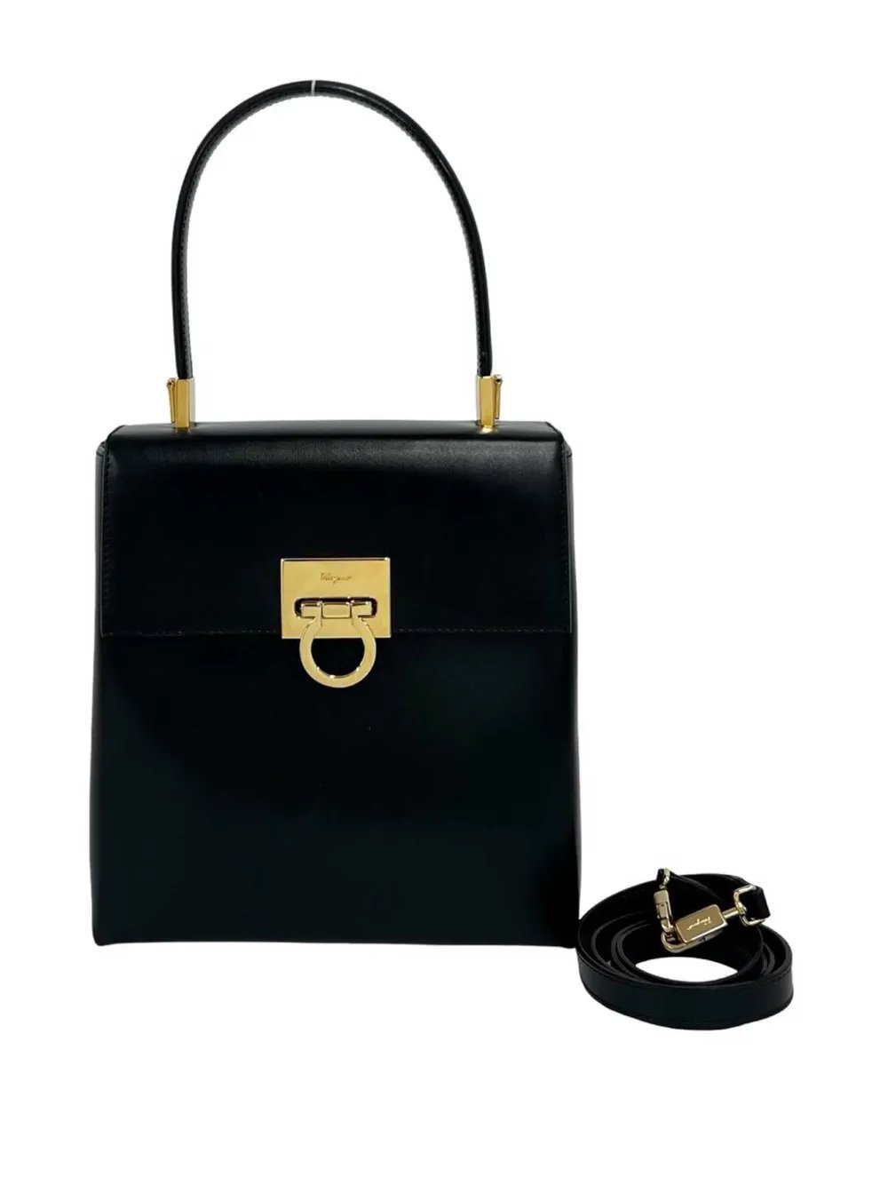 Ferragamo 2010-2026 Leather Gancini Top Handle Bag satchel