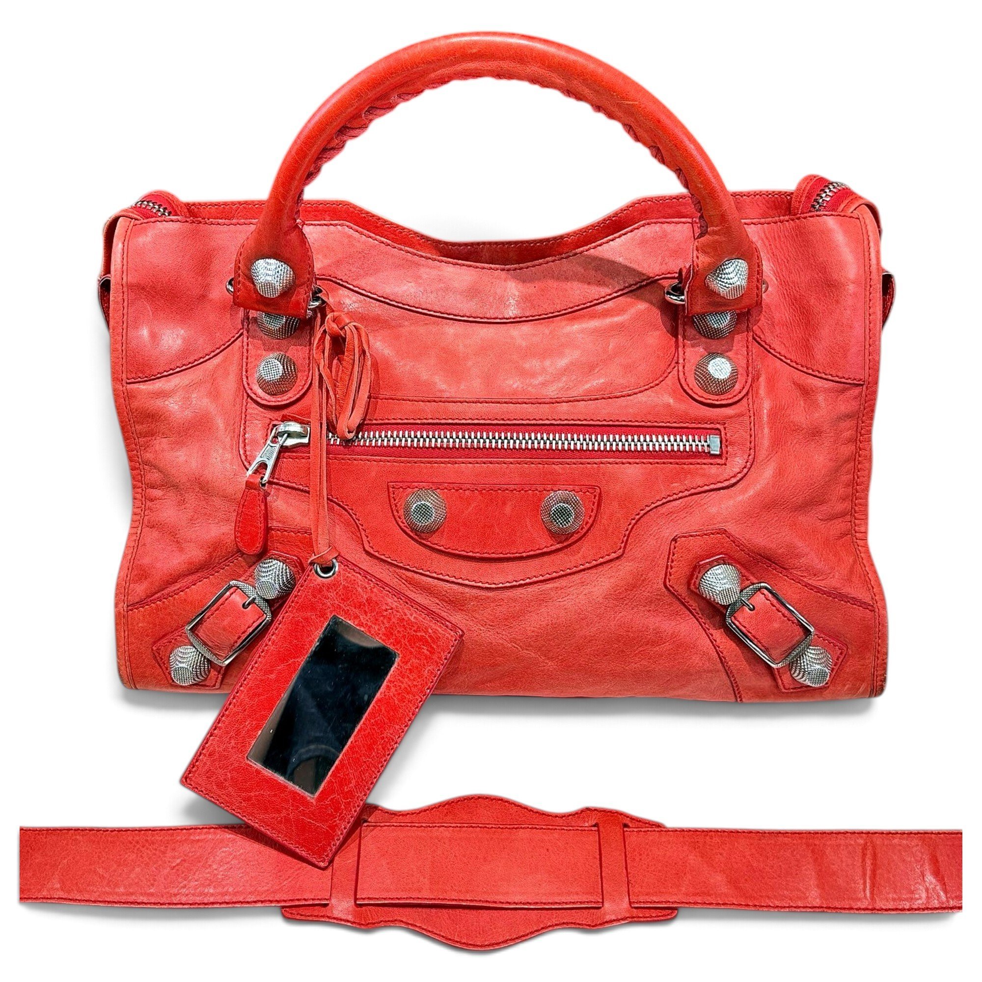 City leather handbag
