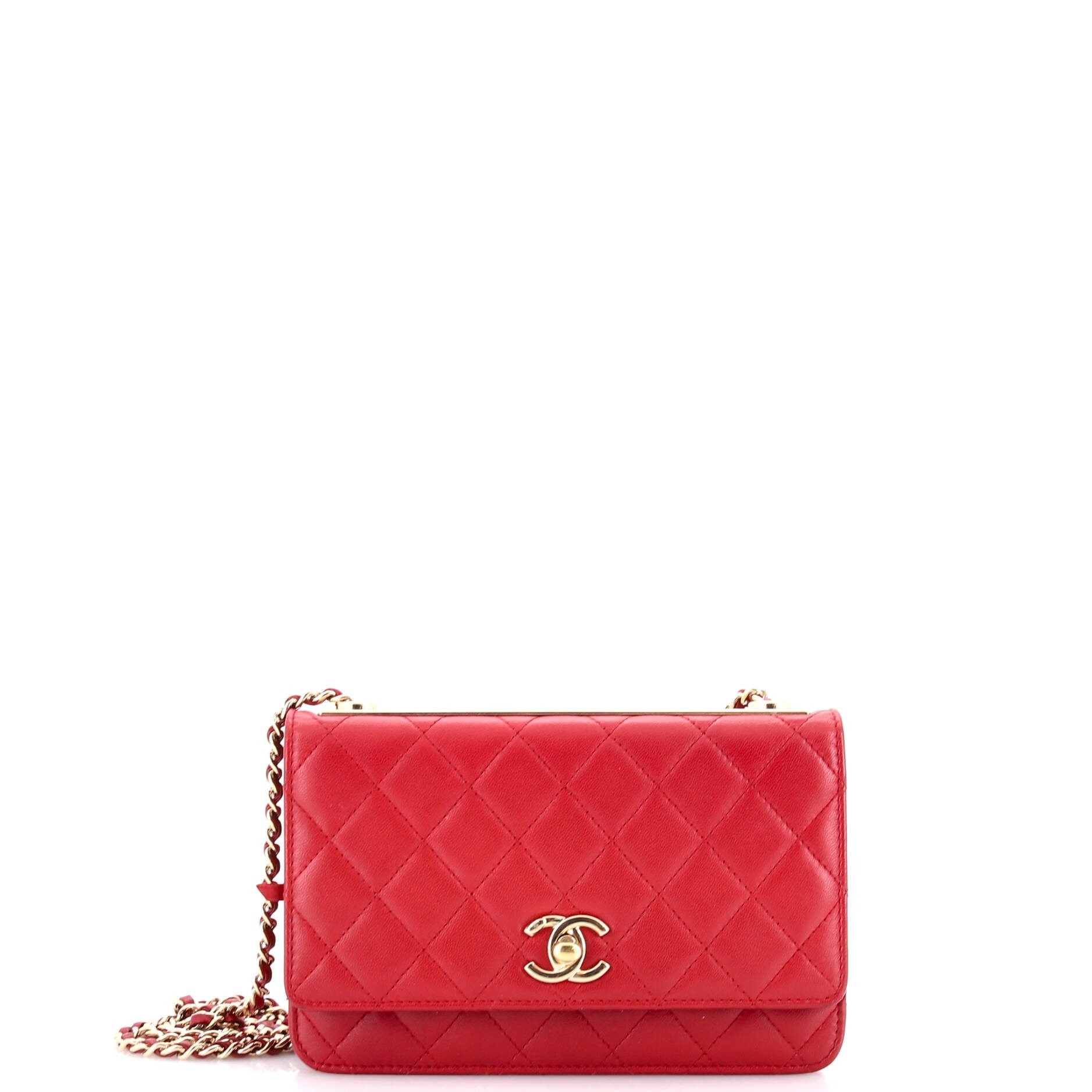 Trendy CC Wallet on Chain Quilted Lambskin