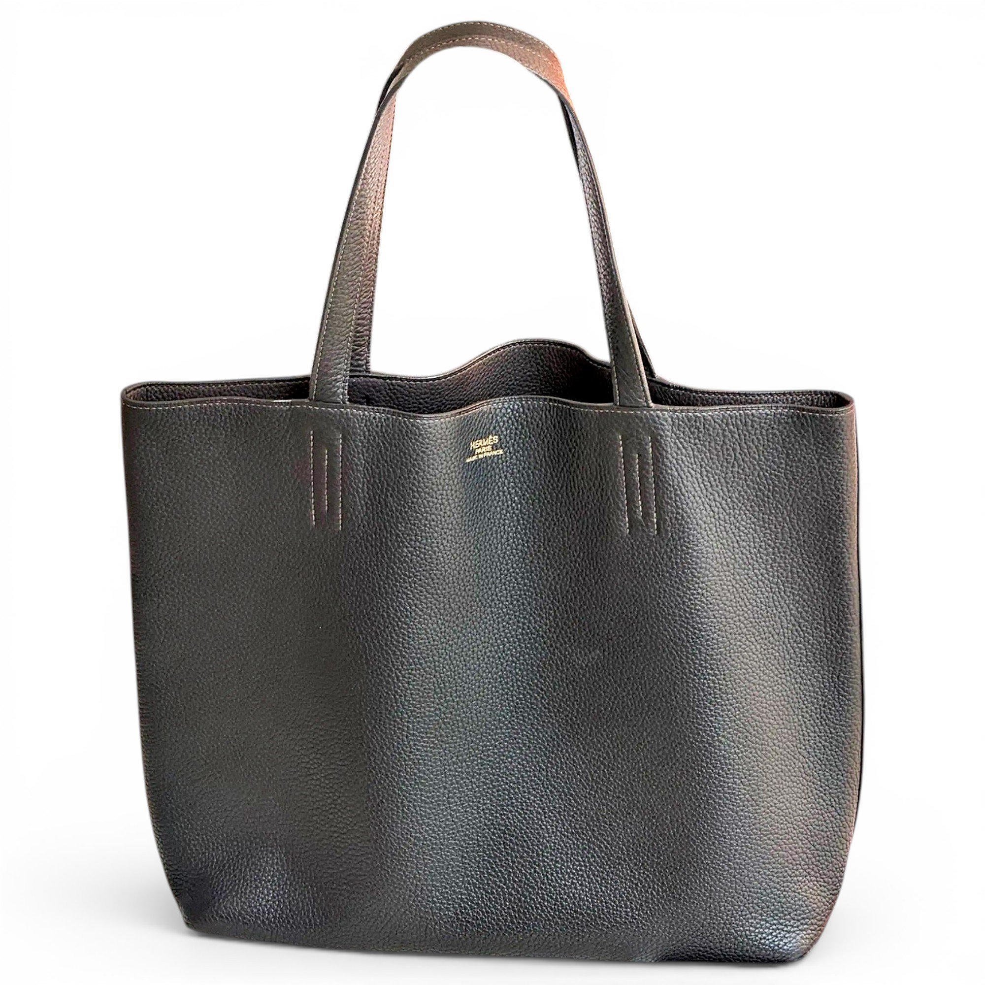 Double sens leather tote