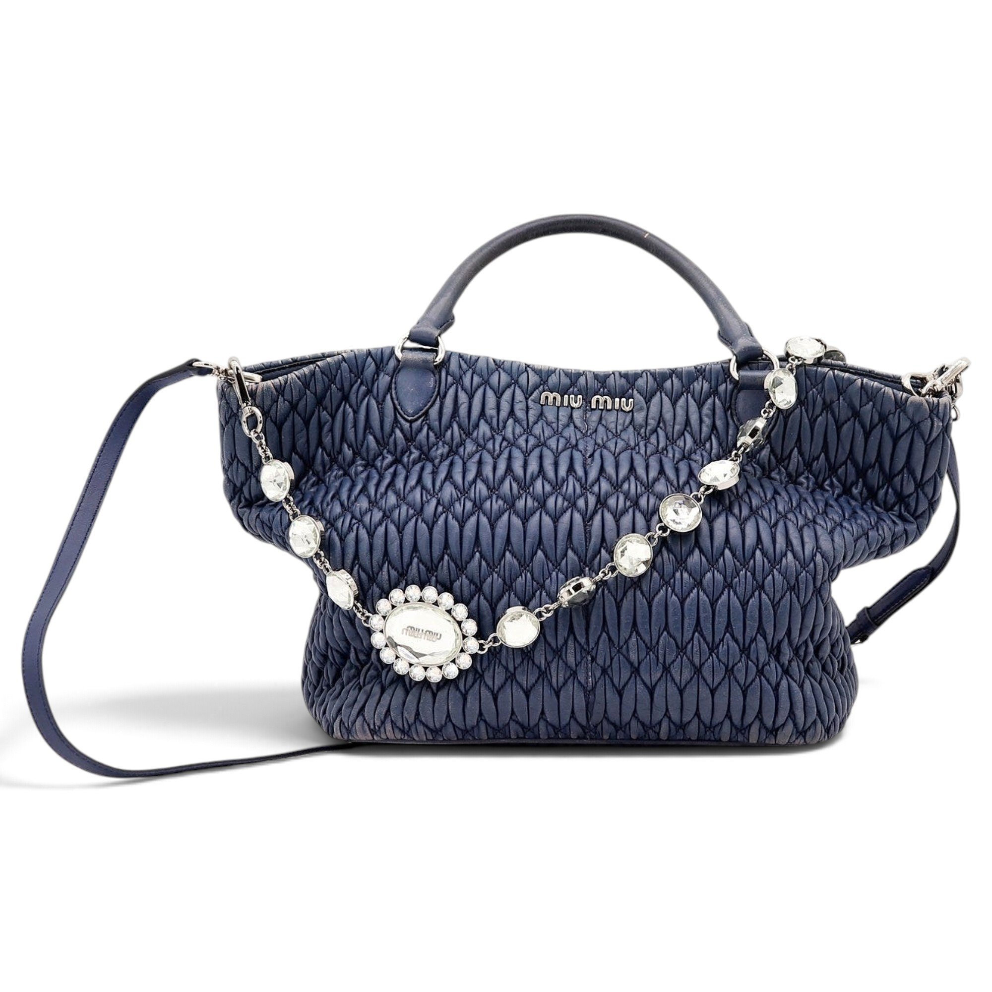 Matelassé leather handbag