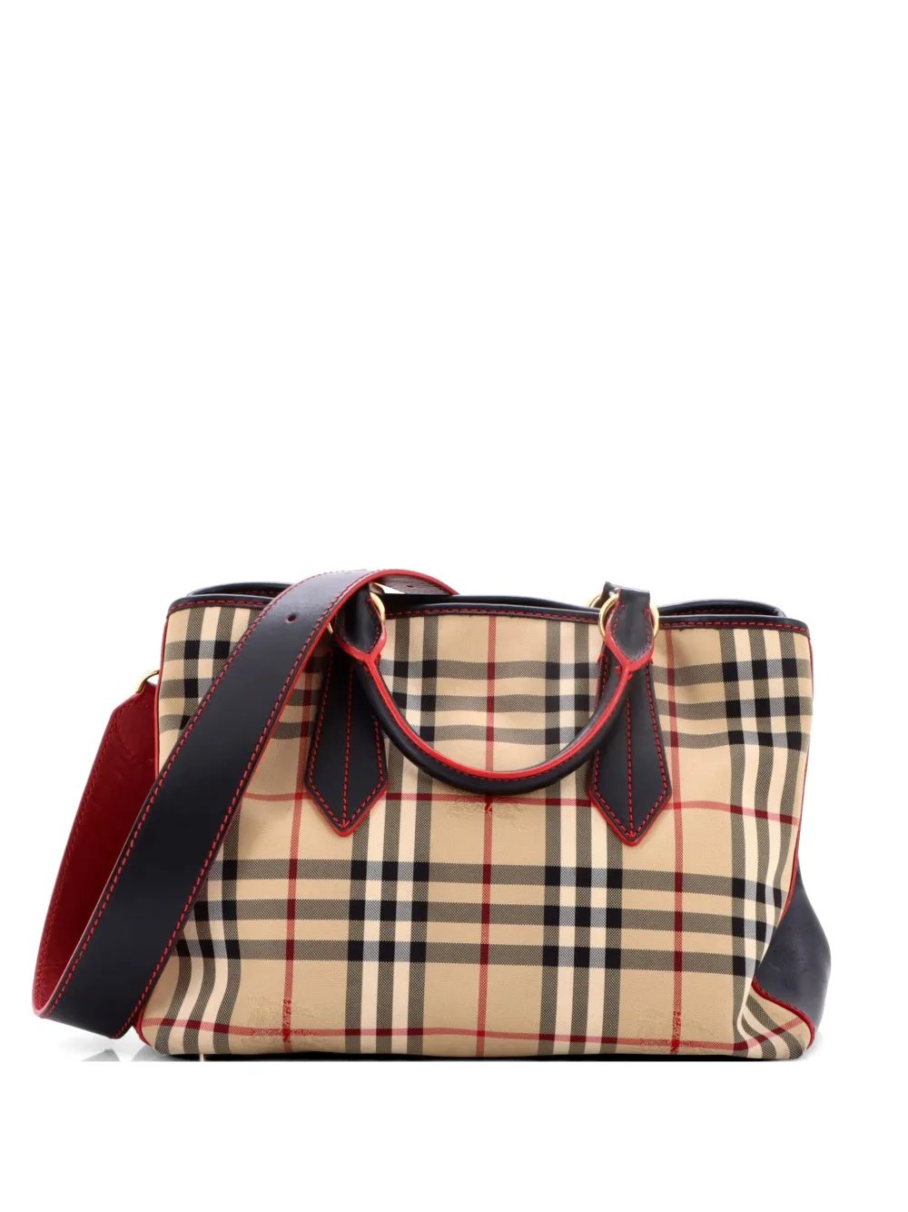 Ballingdon Tote Horseferry Check Canvas and Leather Medium satchel
