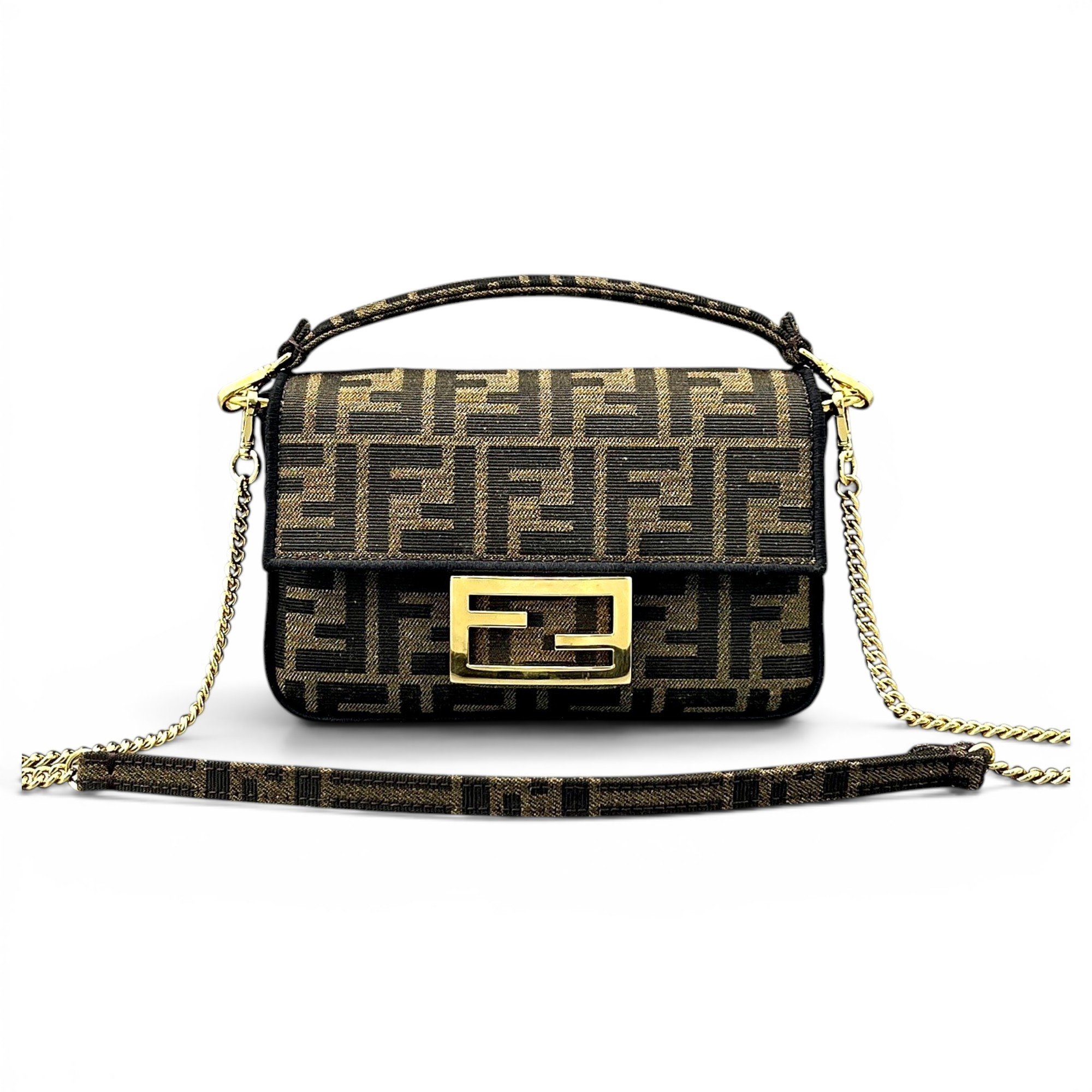 Baguette Chain Midi cloth crossbody bag