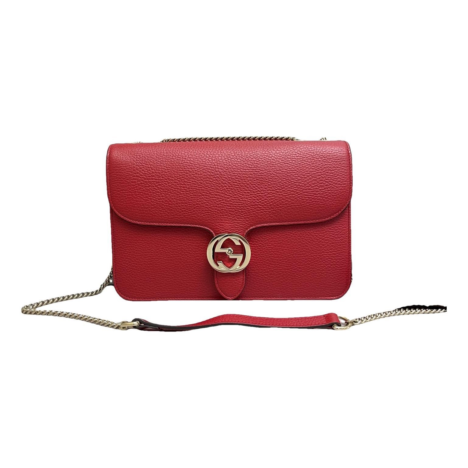 Interlocking leather handbag