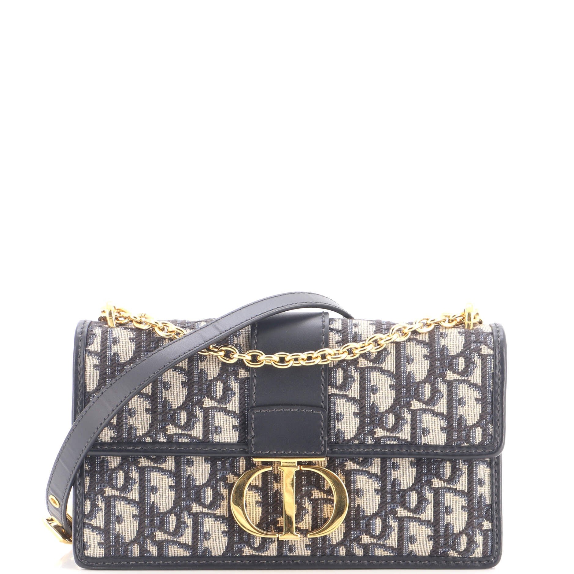 30 Montaigne Chain Flap Bag Oblique Canvas East West