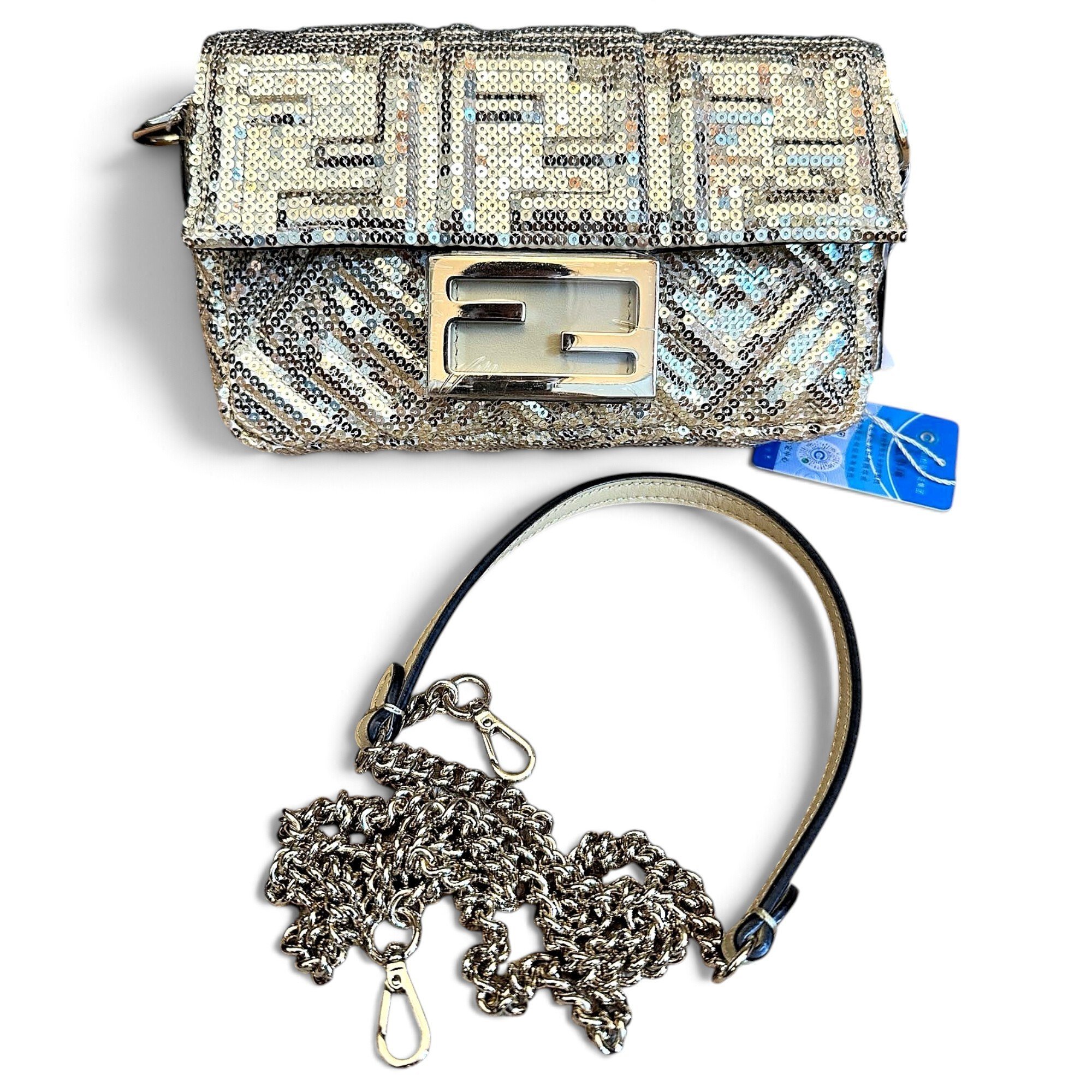 Baguette glitter handbag