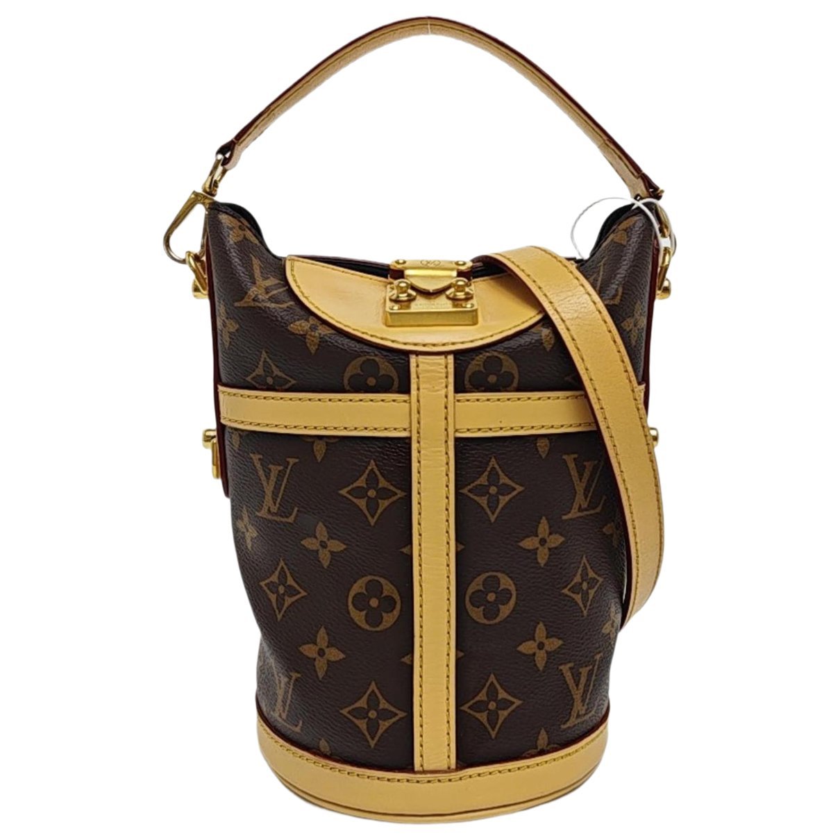 Duffle leather handbag