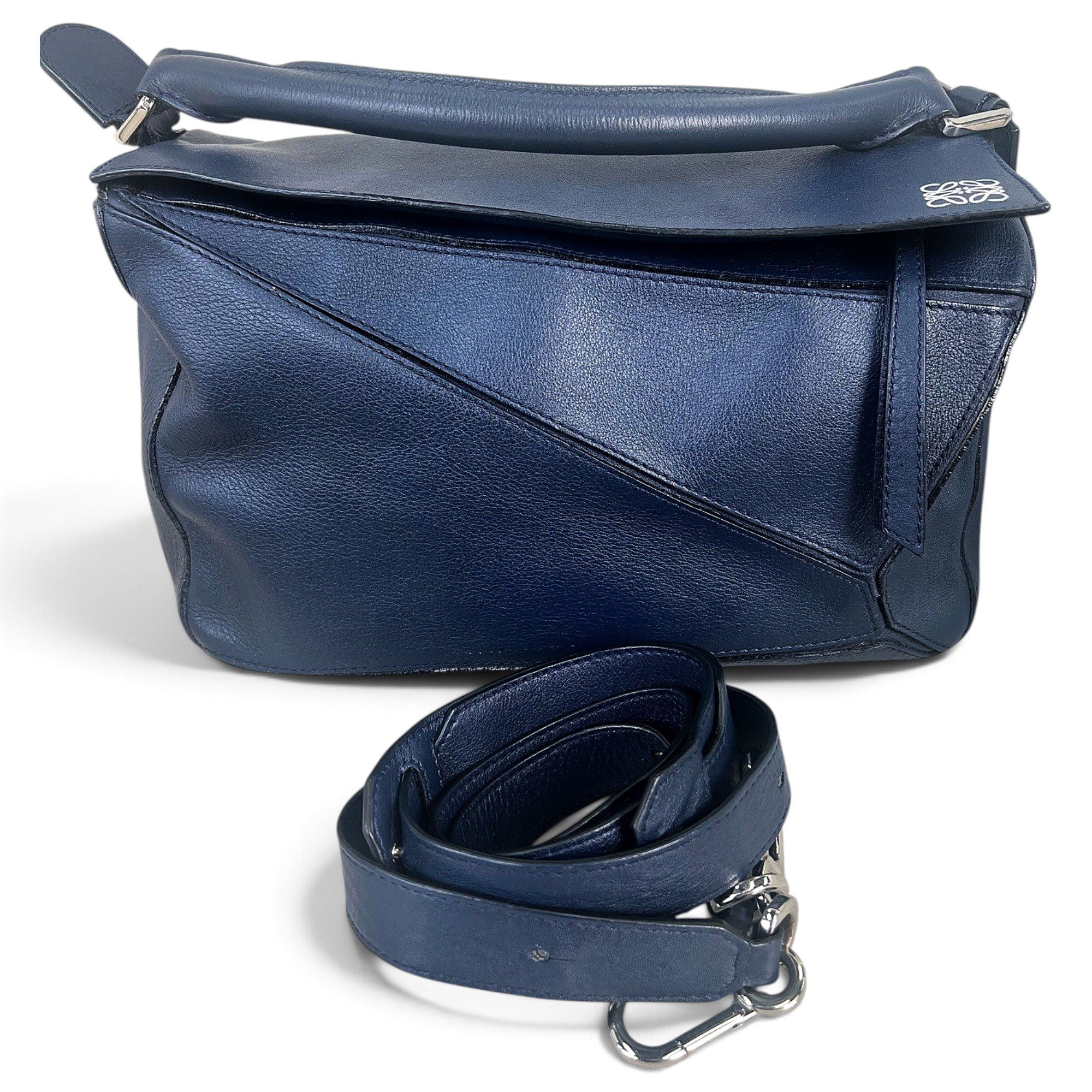 Puzzle leather handbag