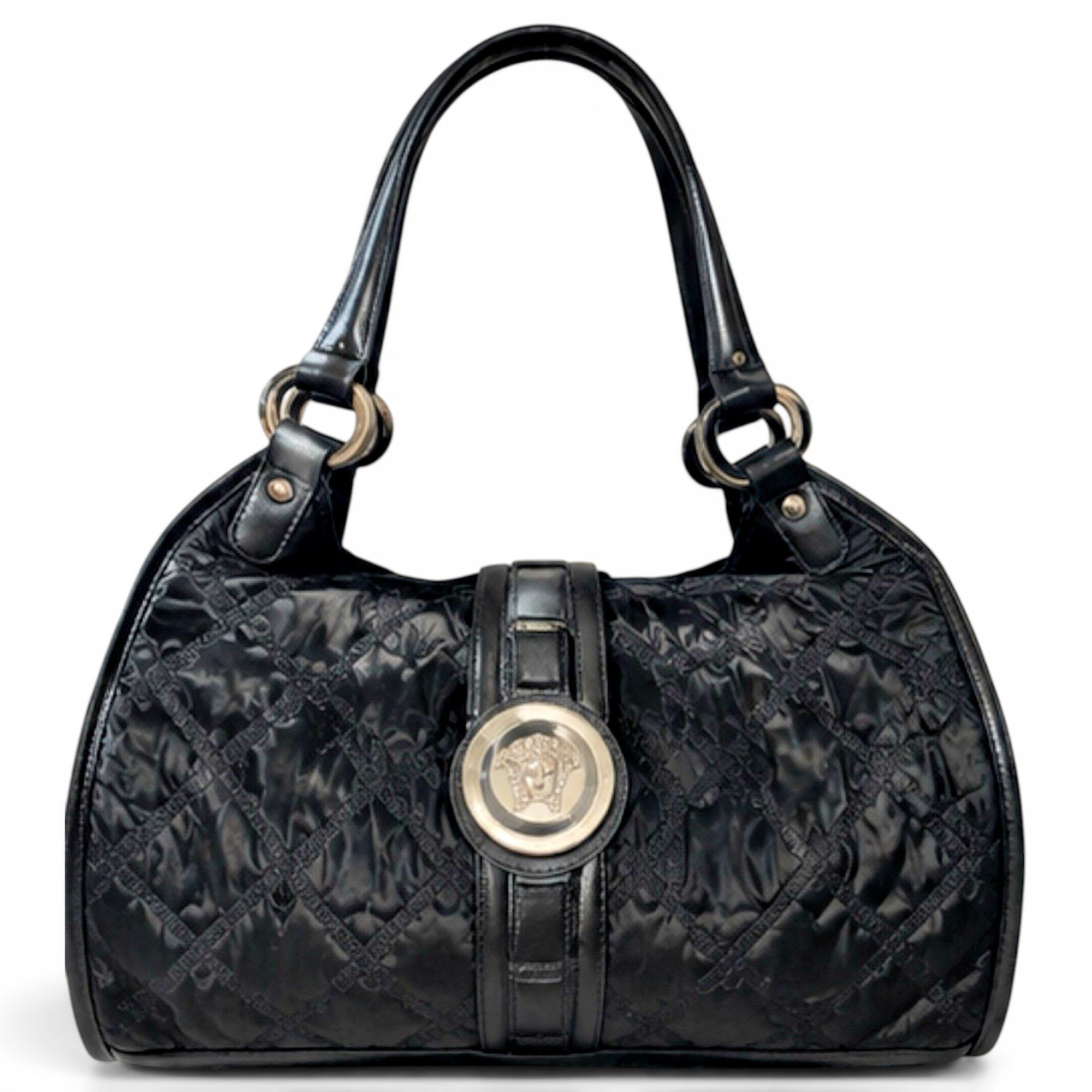 La Medusa patent leather handbag