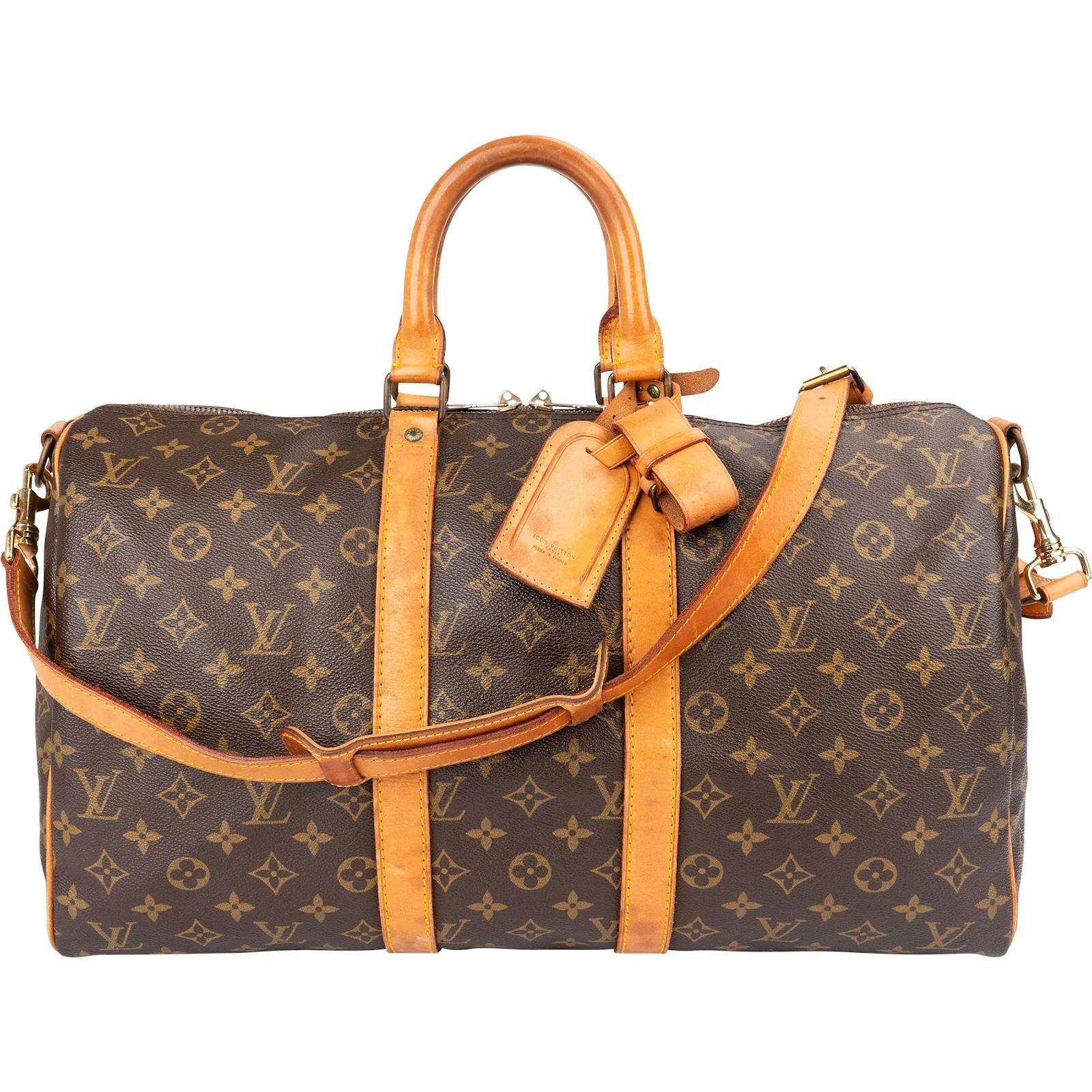 Louis Vuitton Keepall leather travel bag