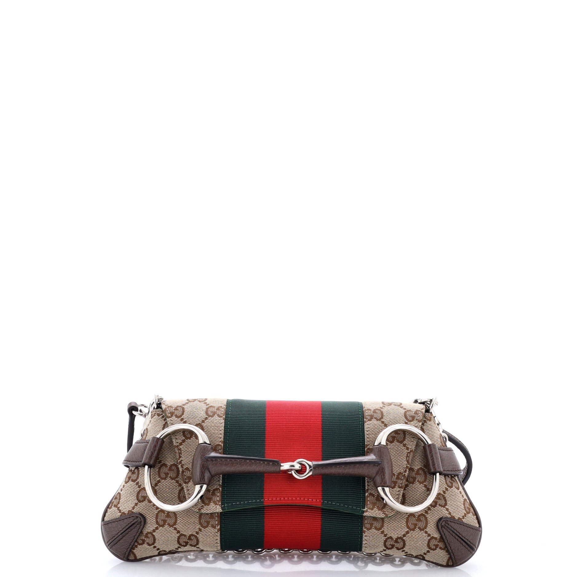 Horsebit NM Web Chain Clutch GG Canvas Small