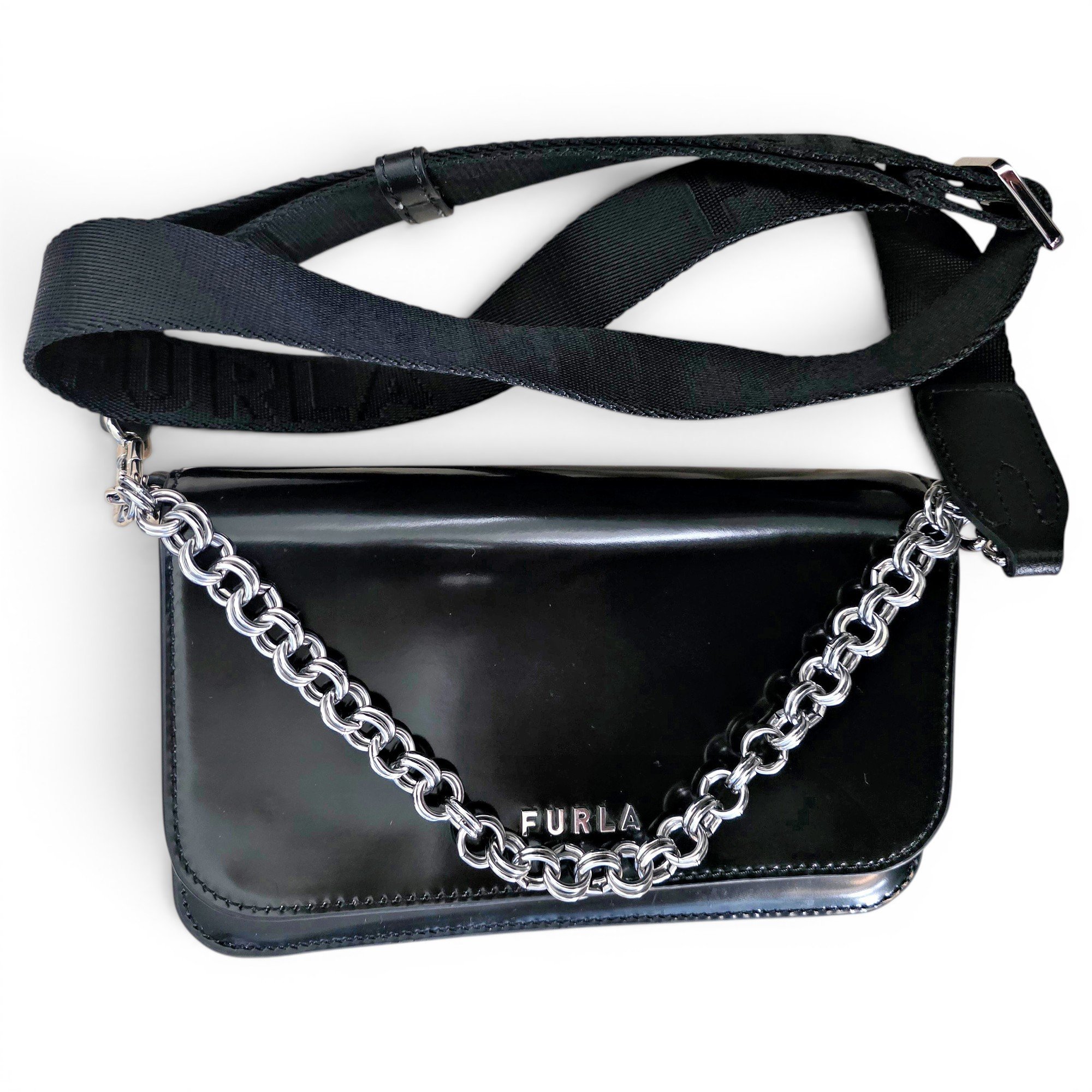 Patent leather crossbody bag