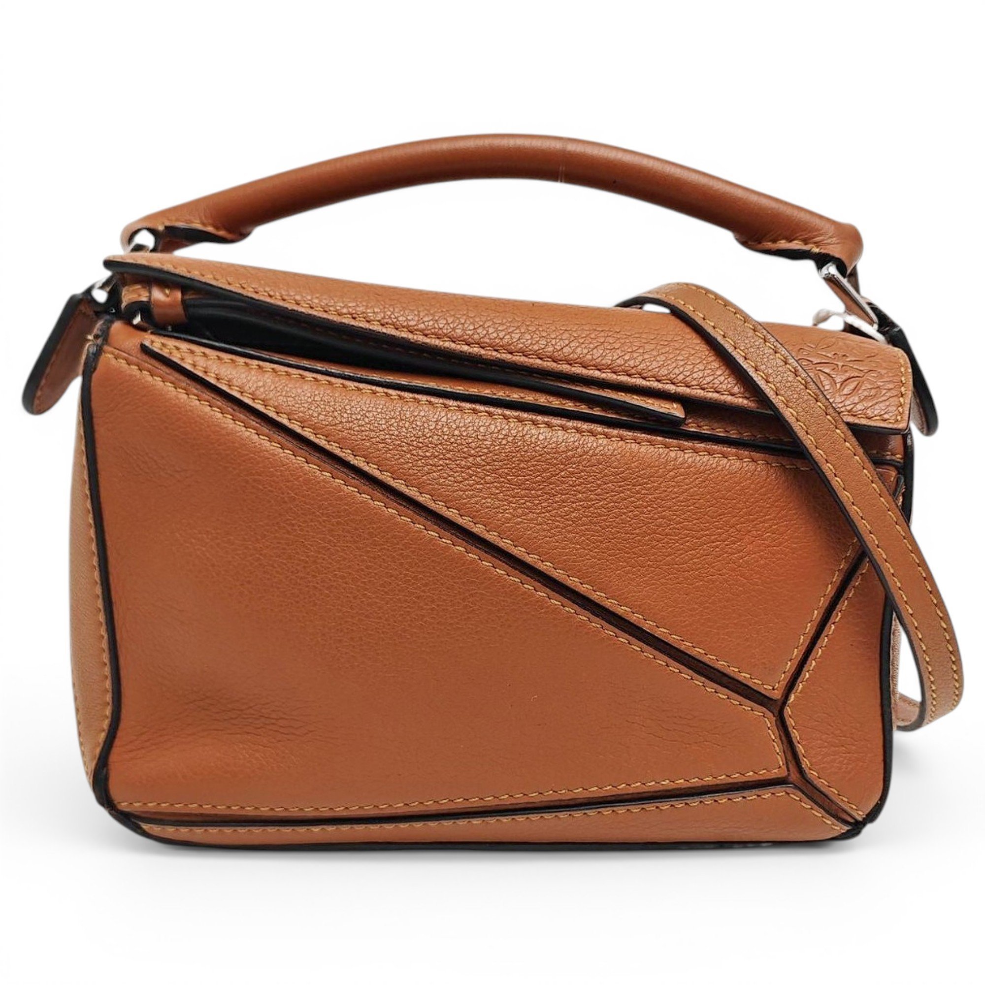 Puzzle leather handbag