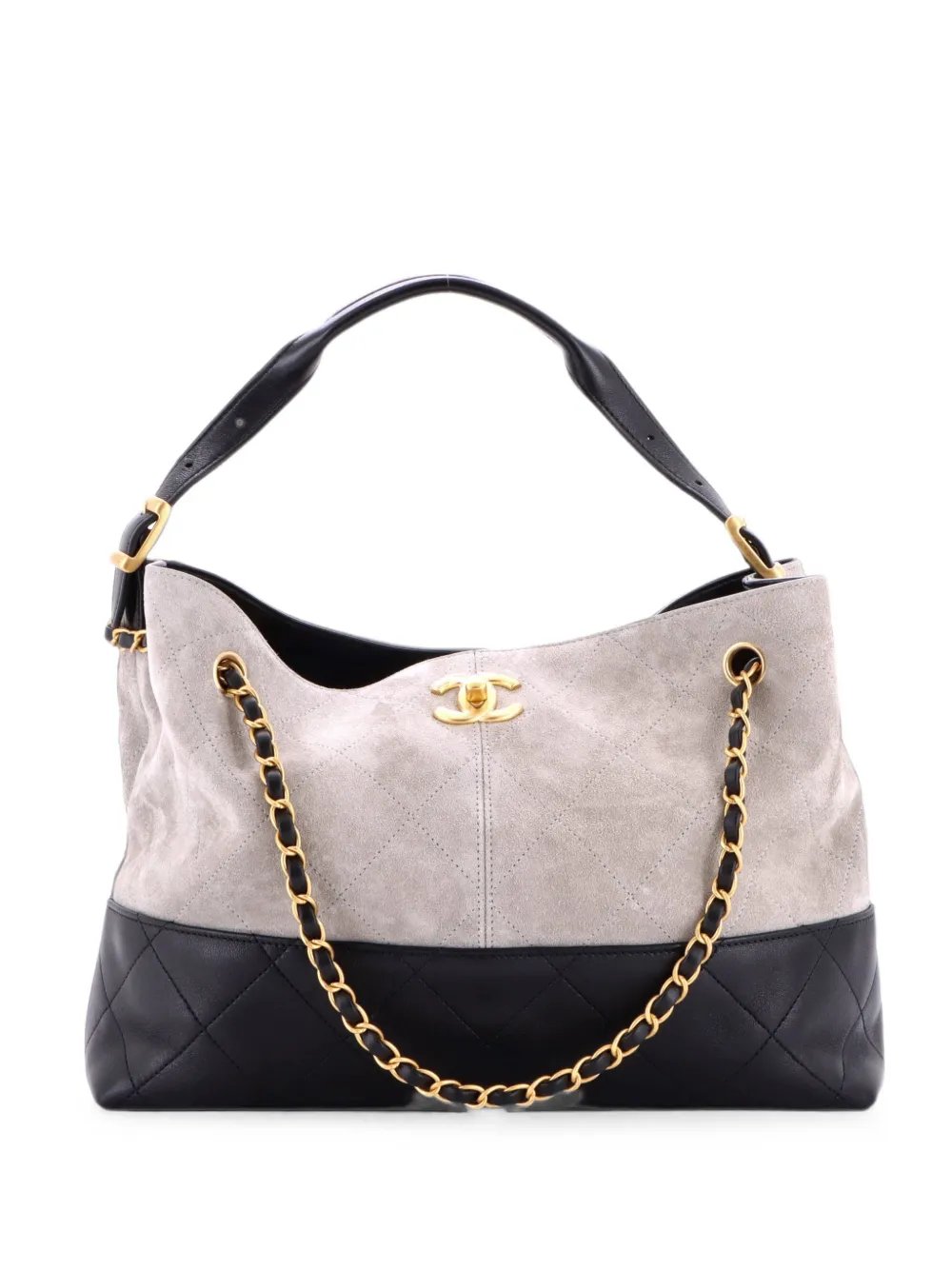 Coco Base Shopping Bag Quilted Suede and Lambskin Small hobo bag