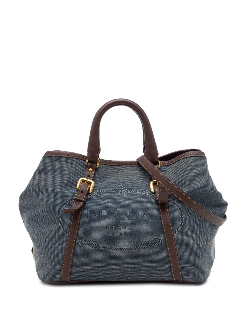2010-2026 Vitello Daino Trimmed Canvas Canapa Logo satchel