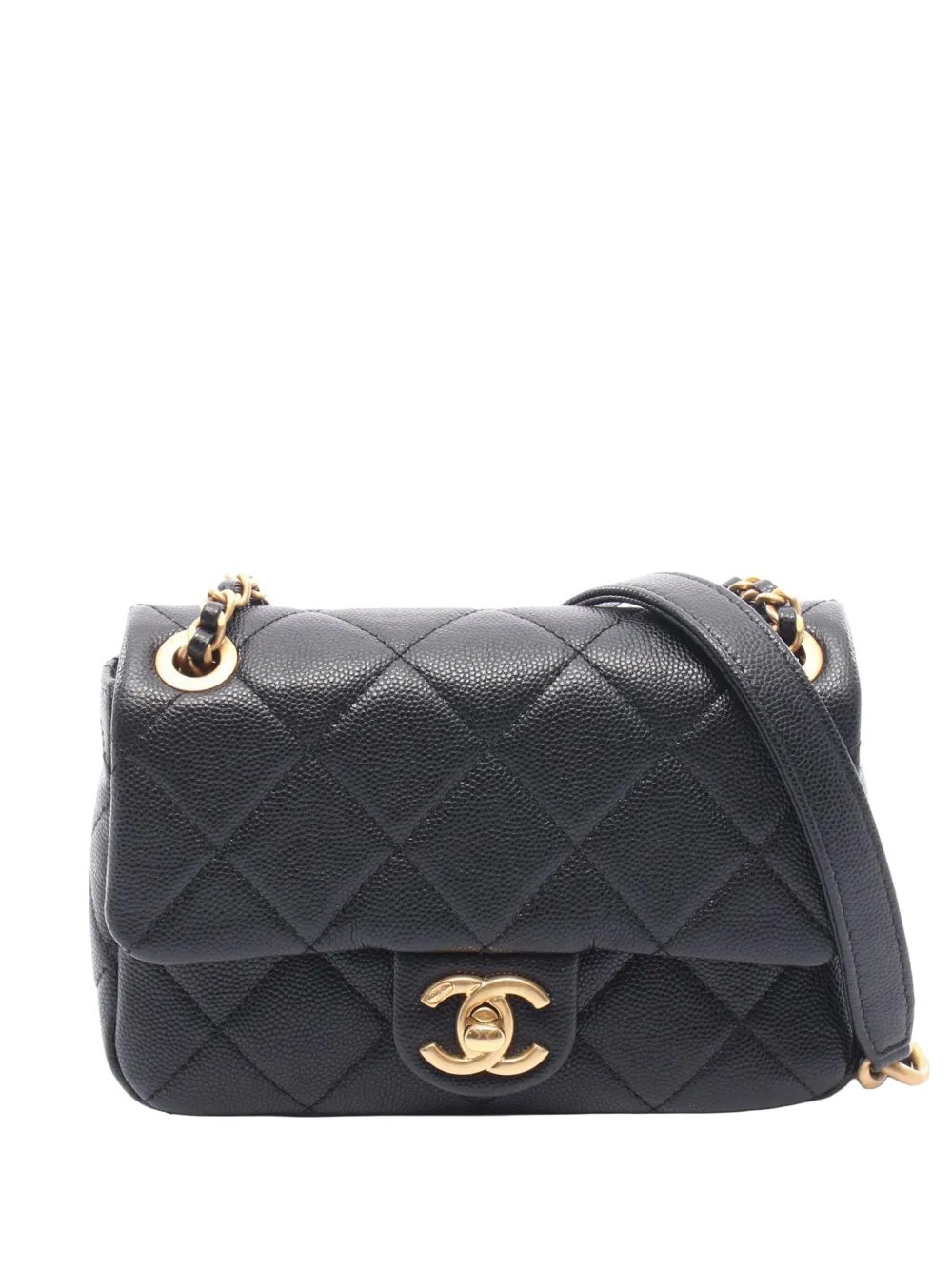 2021-2026 Mini CC Quilted Caviar Single Flap crossbody bag