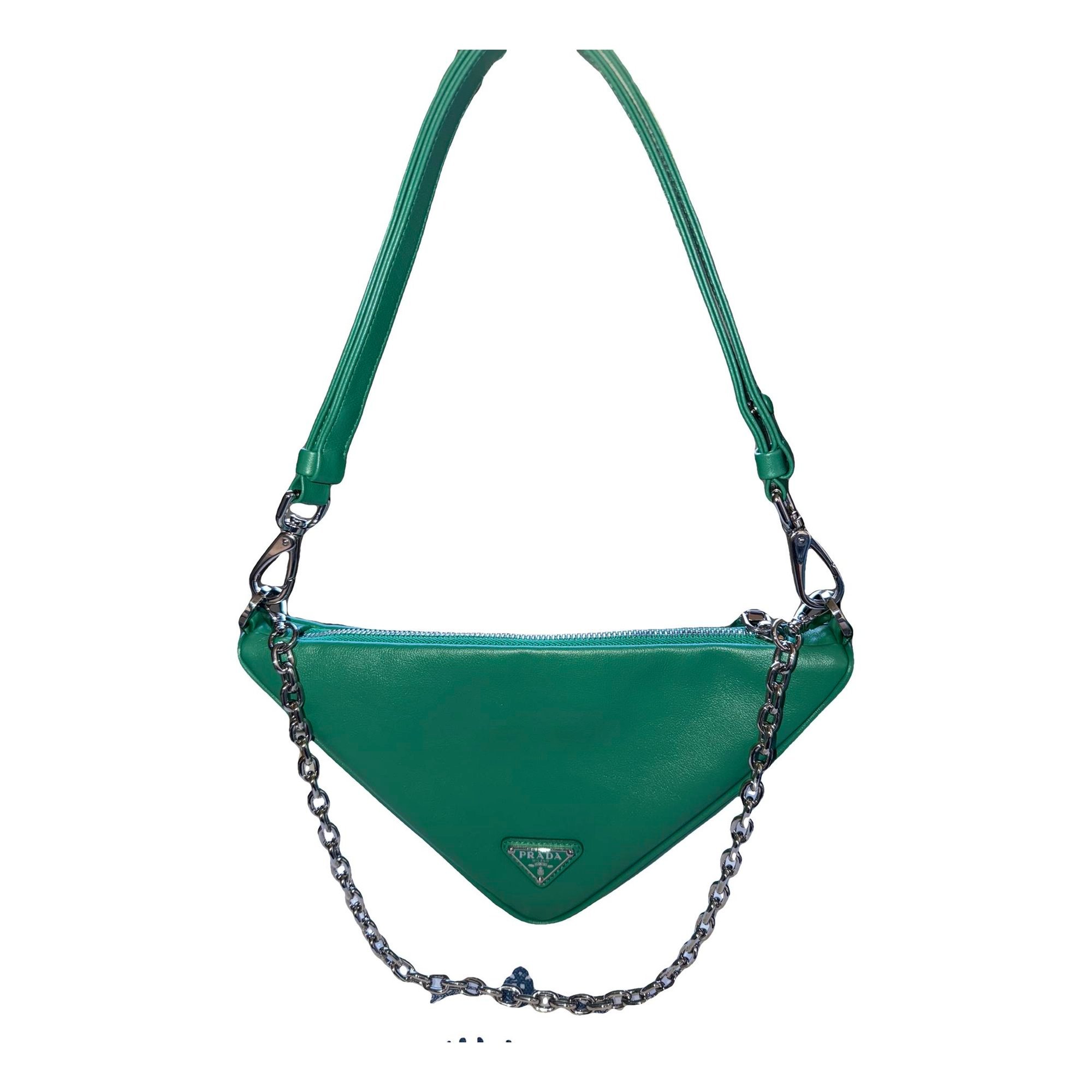 Triangle leather handbag