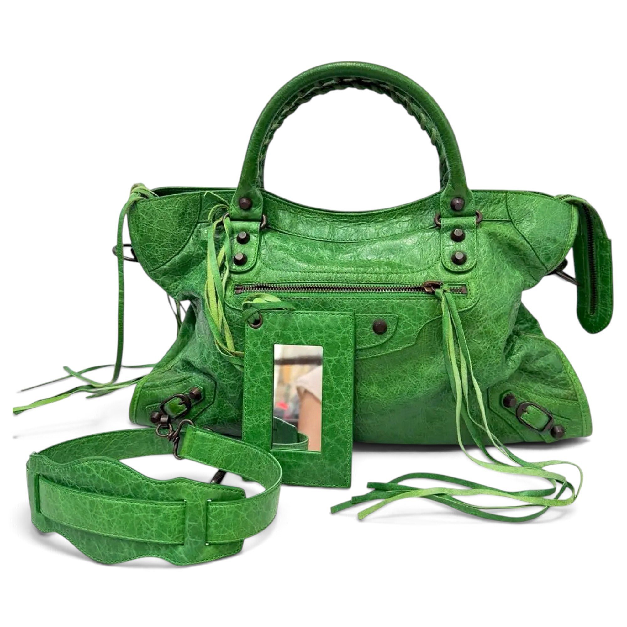 City leather handbag