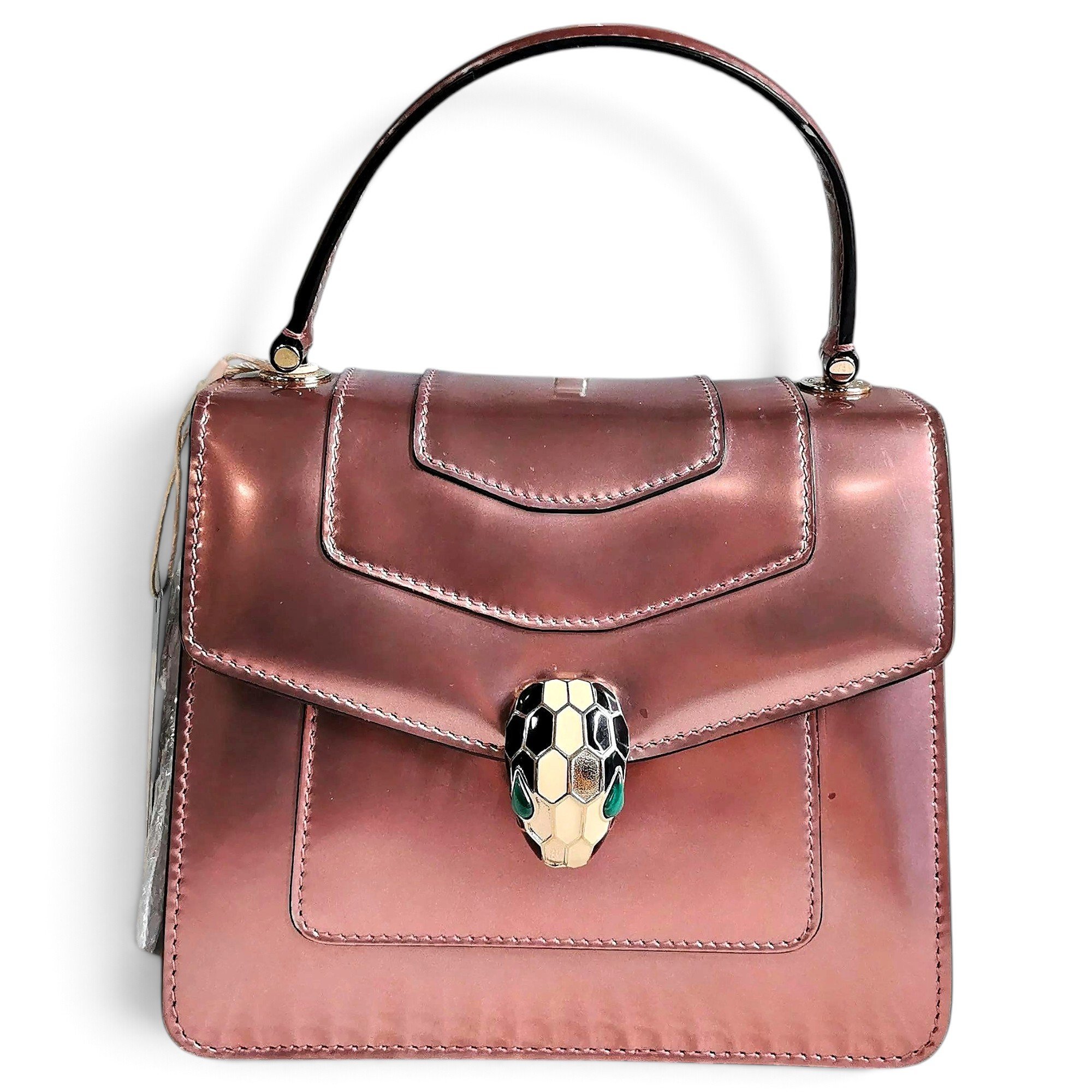 Serpenti patent leather handbag