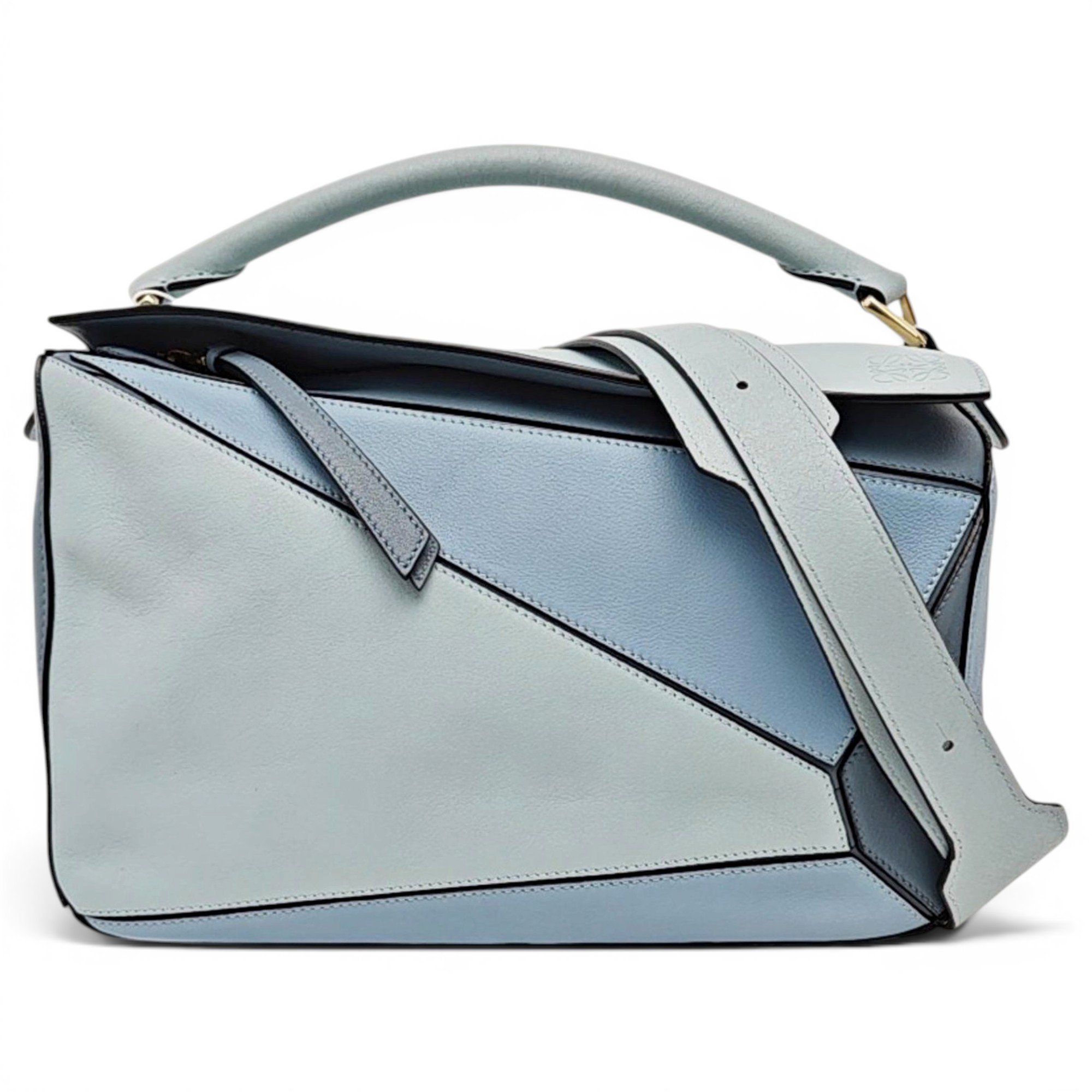 Puzzle leather crossbody bag
