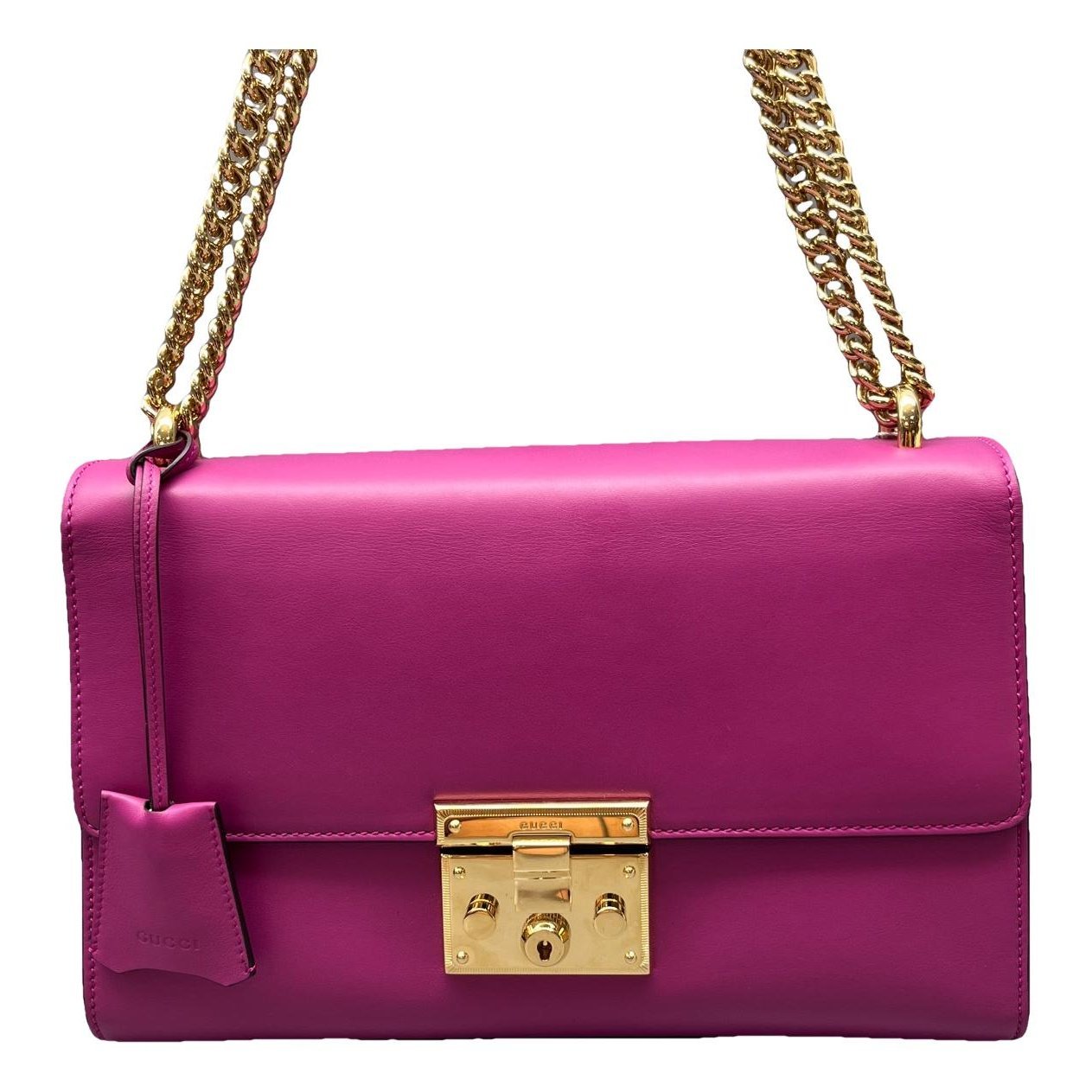 Padlock leather handbag