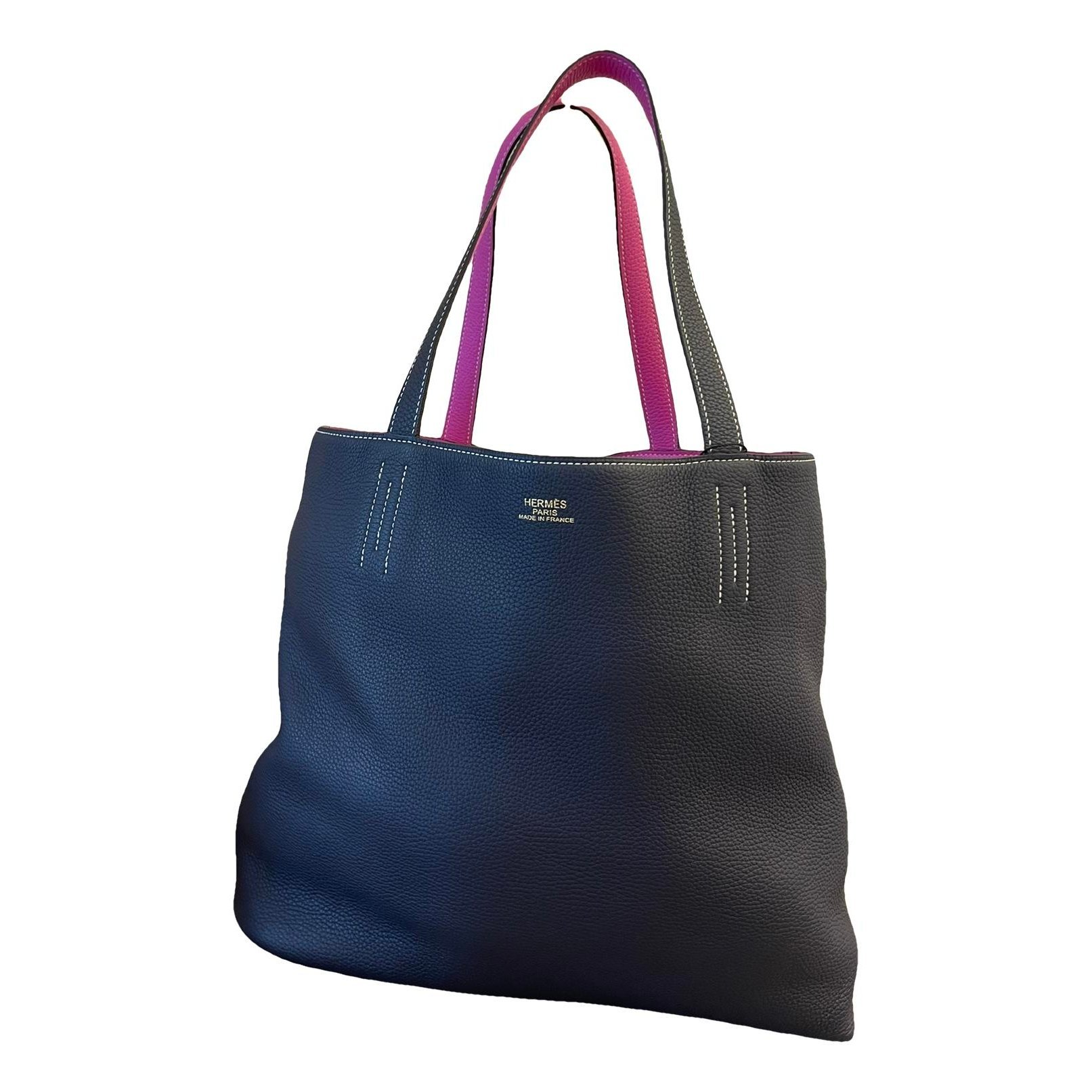 Double sens leather tote