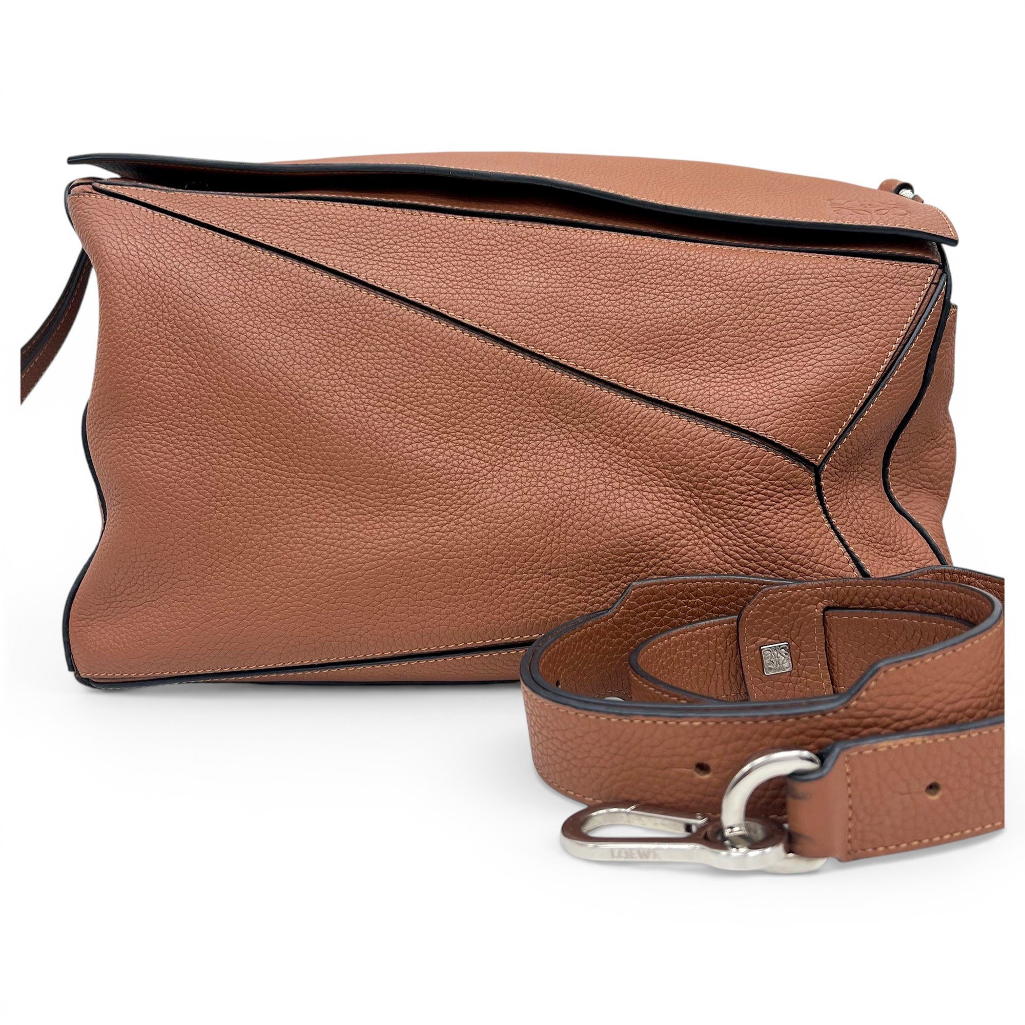 Puzzle leather handbag