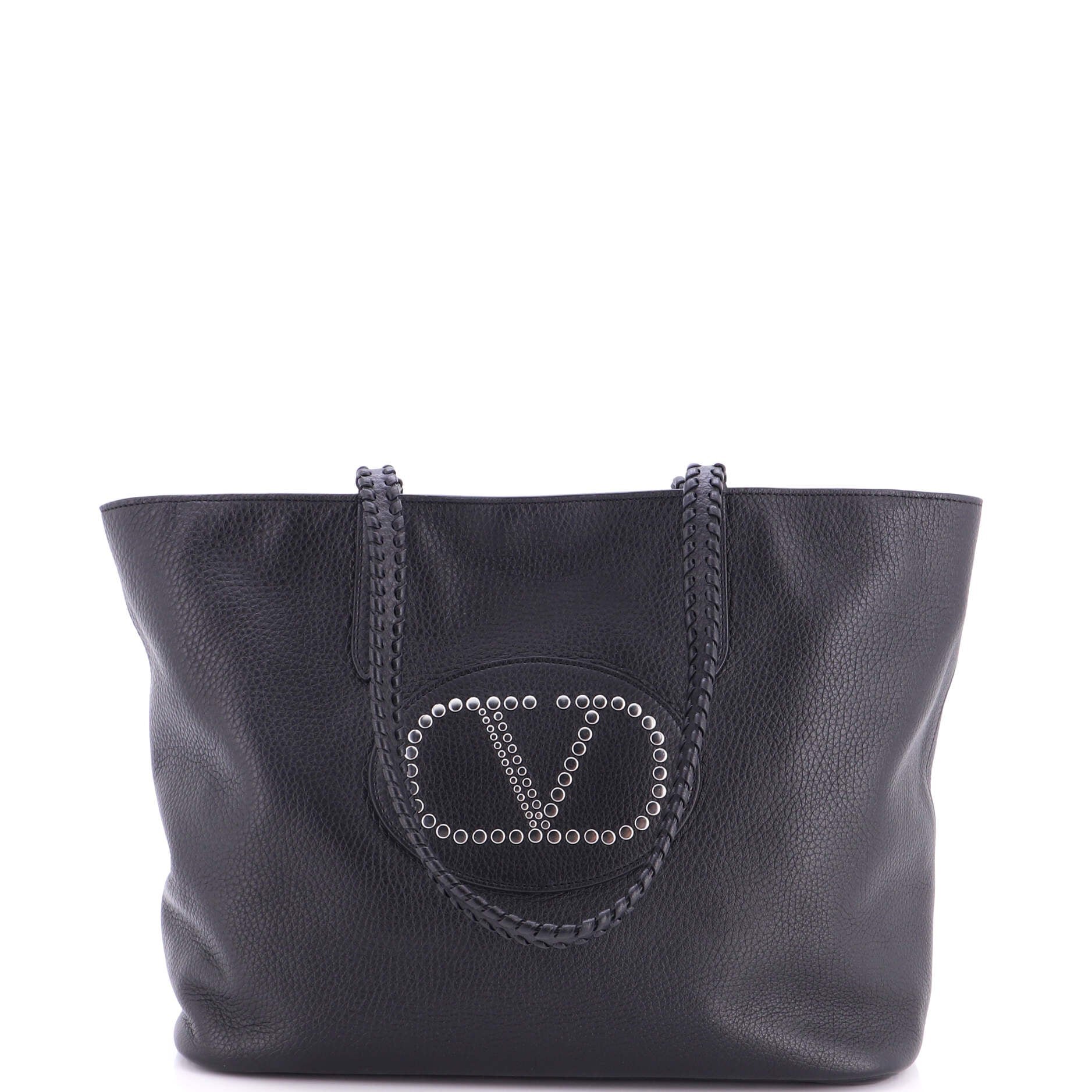 Avec Toi Rivet VLogo Tote Studded Leather