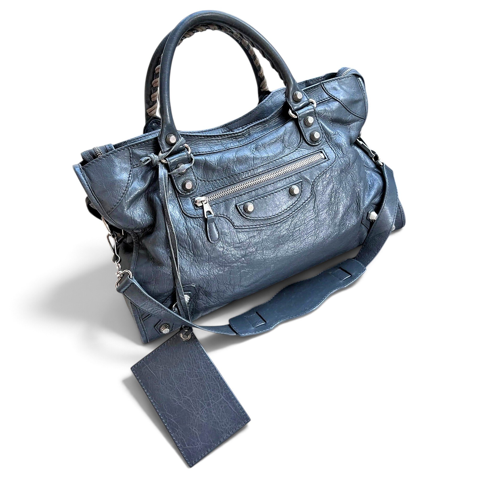 City leather handbag