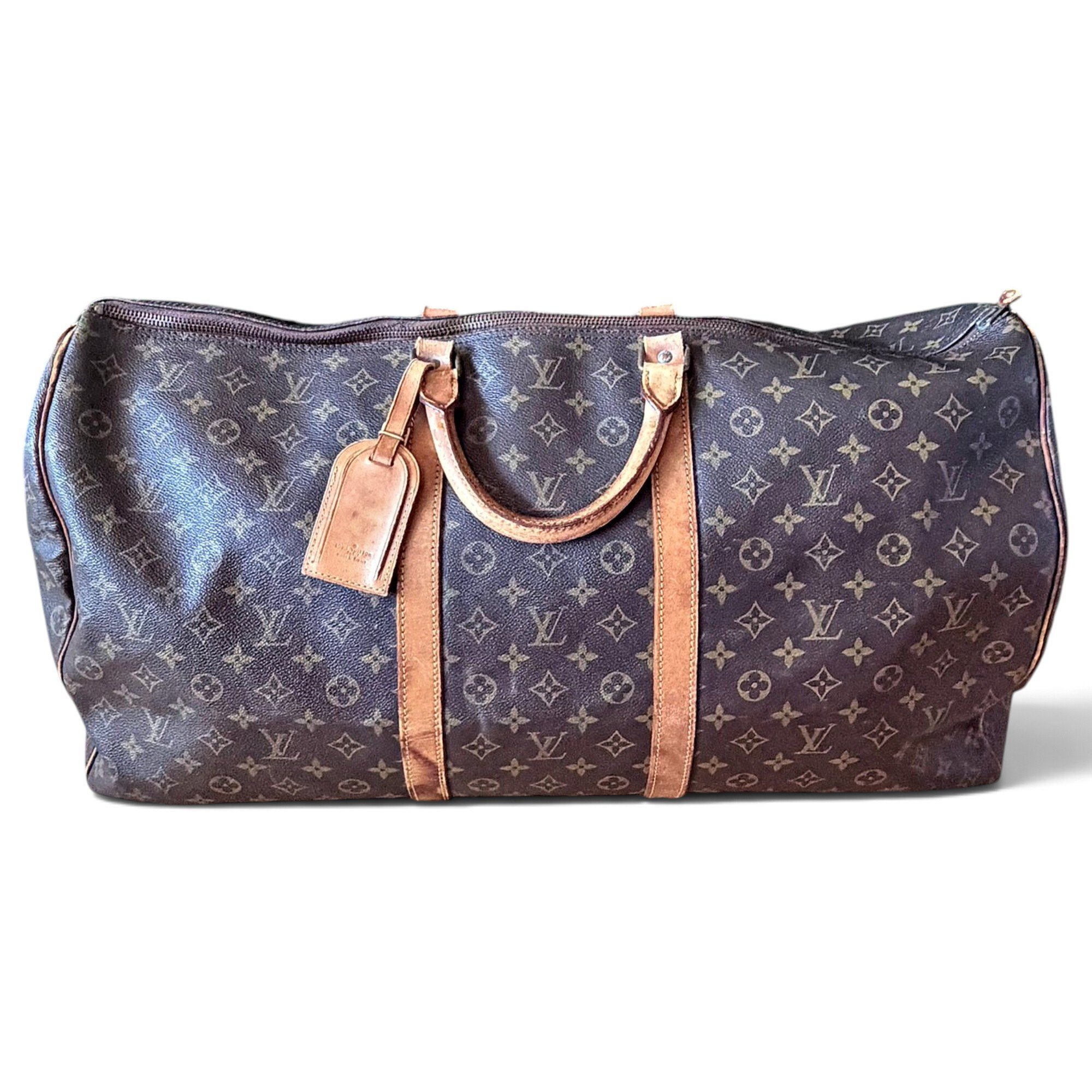 Keepall leather travel bag