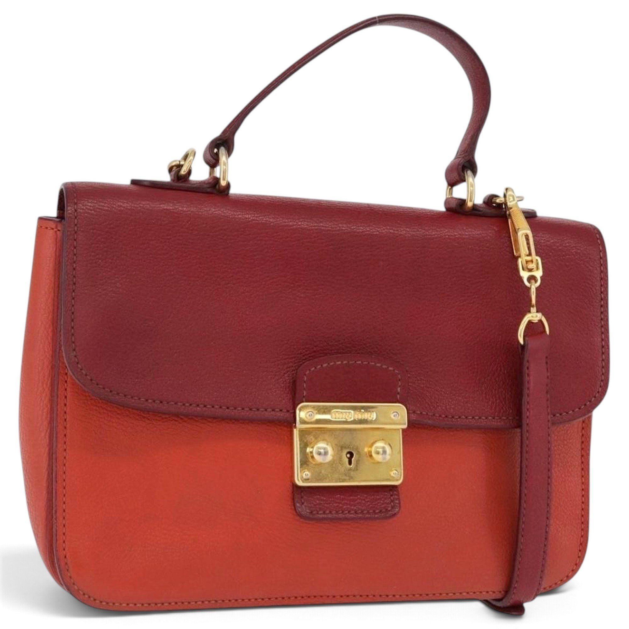 Madras leather handbag