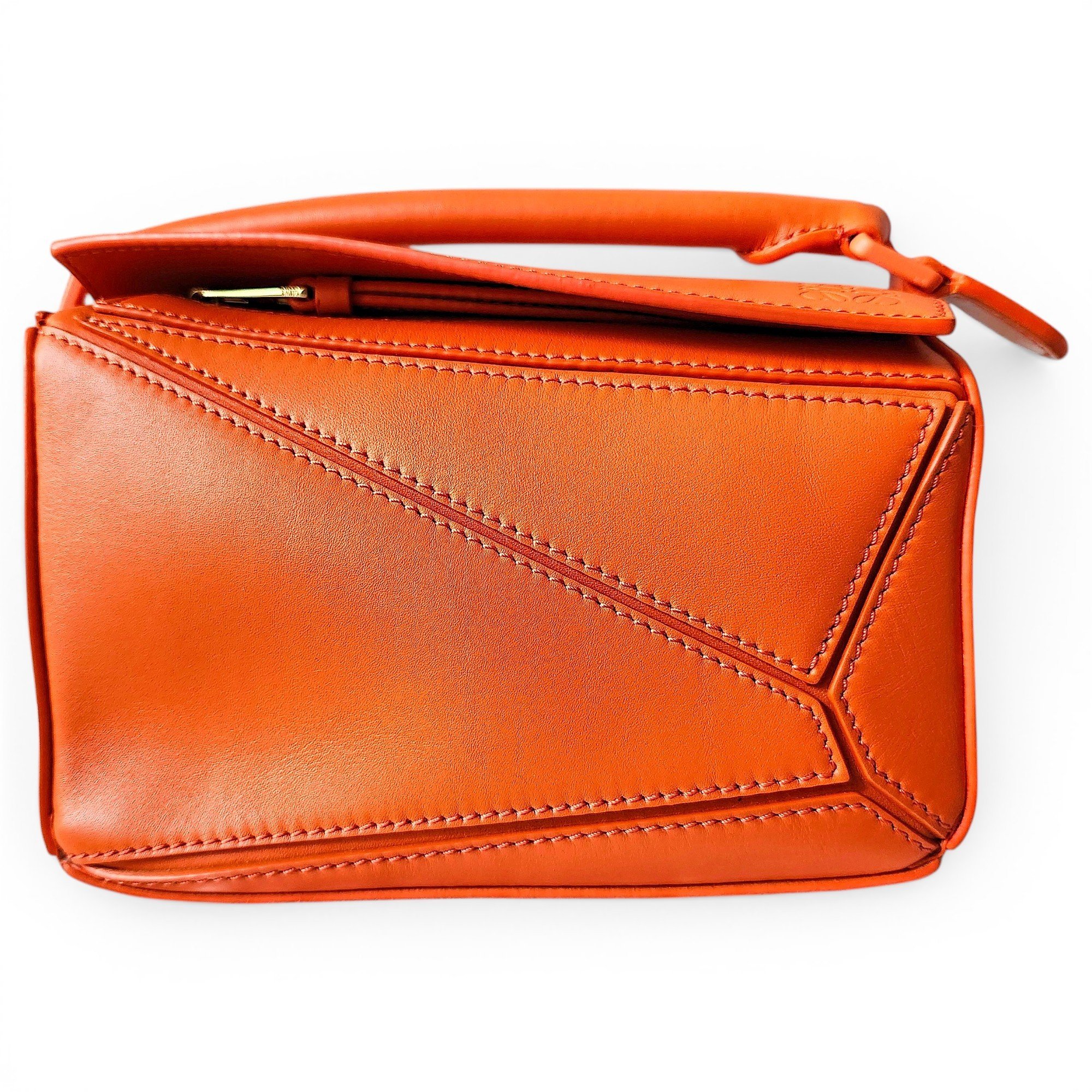 Puzzle leather handbag