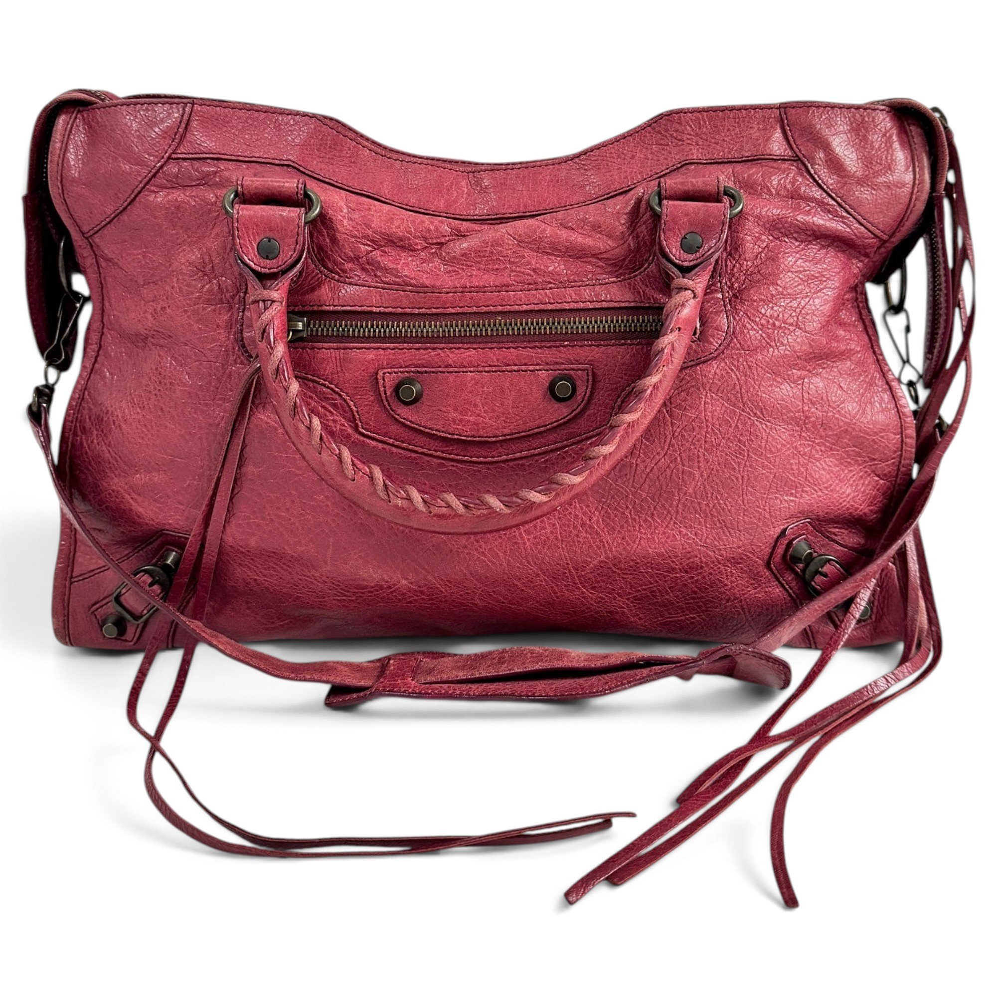 City leather handbag